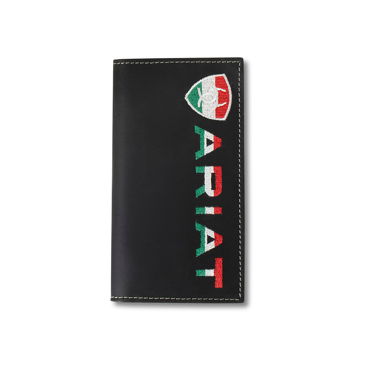 Ariat Black Mexico Flag Colors Rodeo Wallet