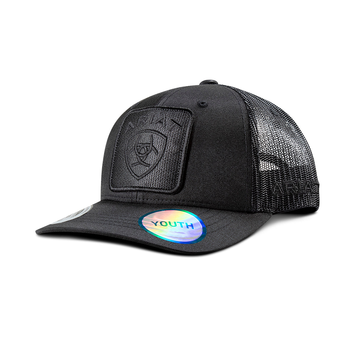 Ariat Youth Black Woven Patch Cap