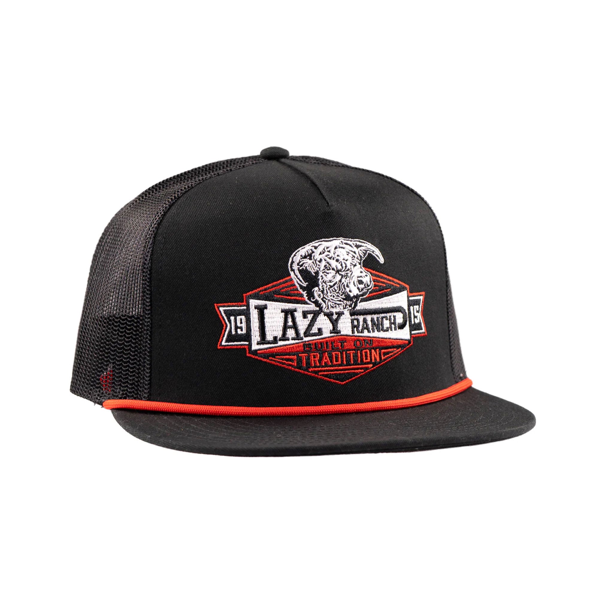 Lazy J Ranch Black Domino Classic Rope Trucker Cap