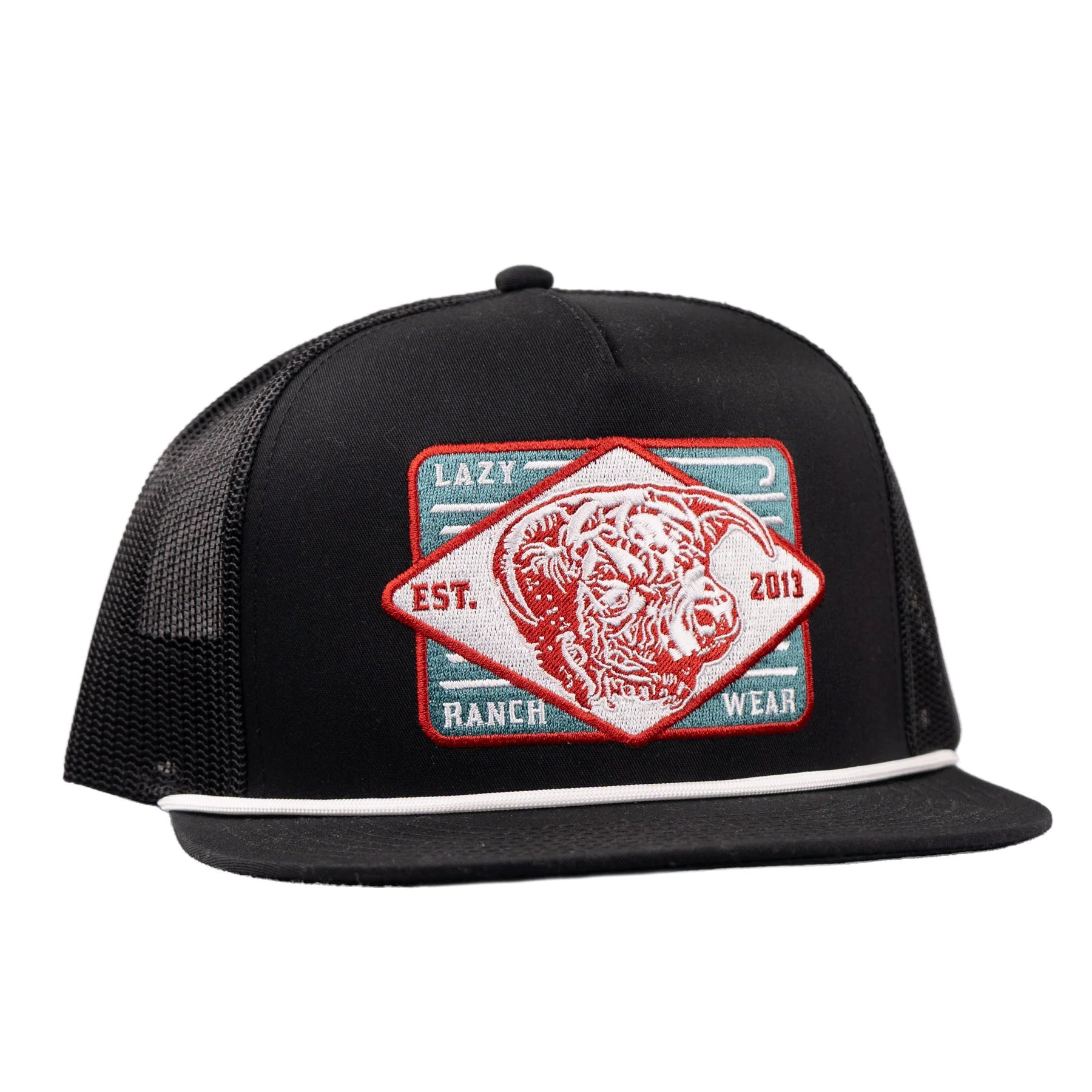 Lazy J Ranch Black & Black Iron Classic Rope Trucker Cap