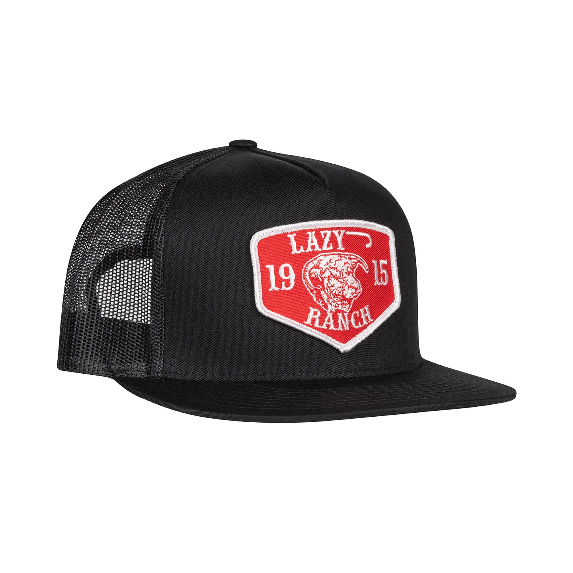 Lazy J Ranch Wear Black Red Ranch Patch Cap