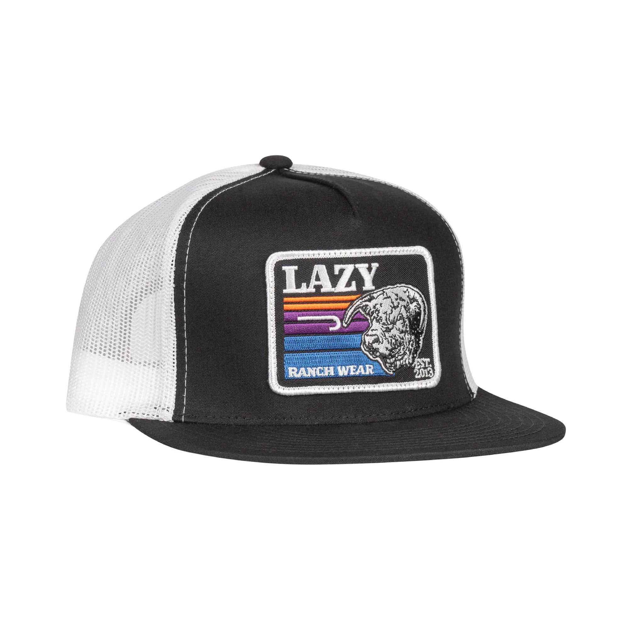 Lazy J Ranch Wear Black & White 4" Sunset Bull Cap