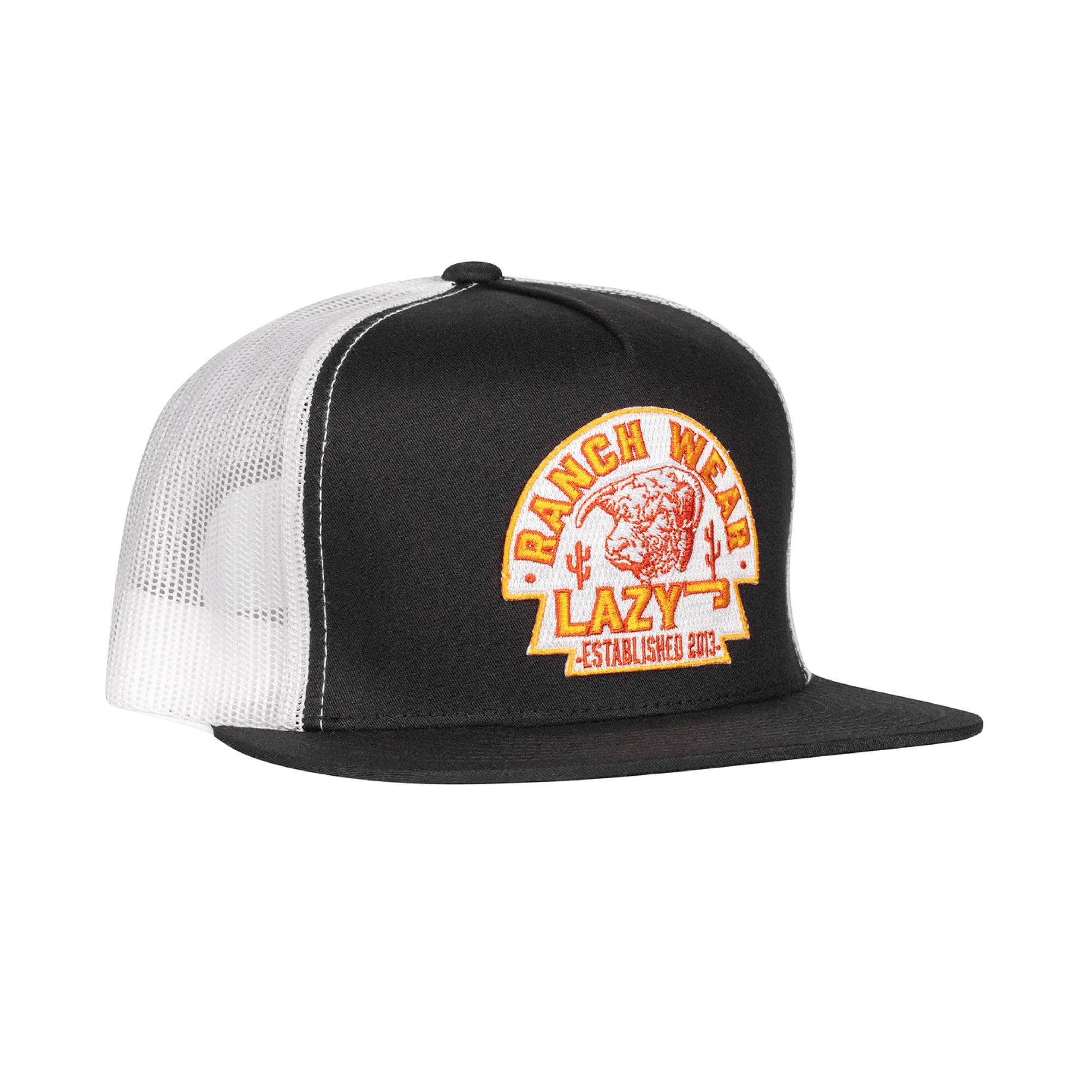 Lazy J Ranch Wear Black & White Arrowhead Cap