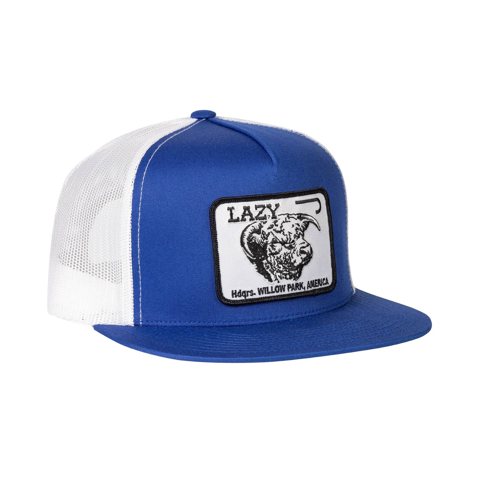 Lazy J Ranch Wear Blue & White Cattle Headquarters Cap