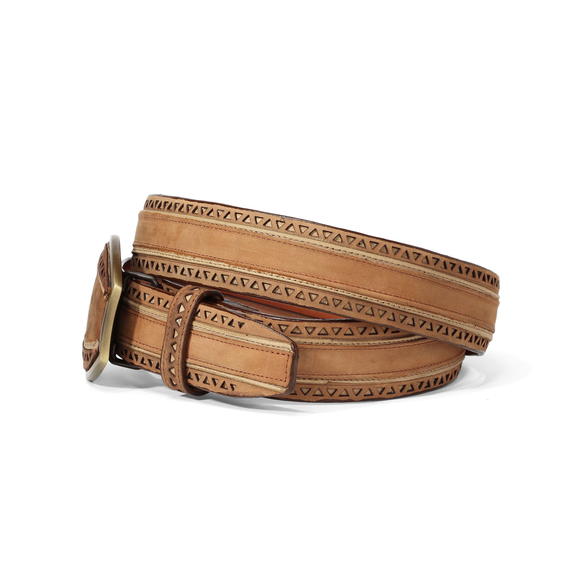 Los Altos Laser Crazy Tan Belt