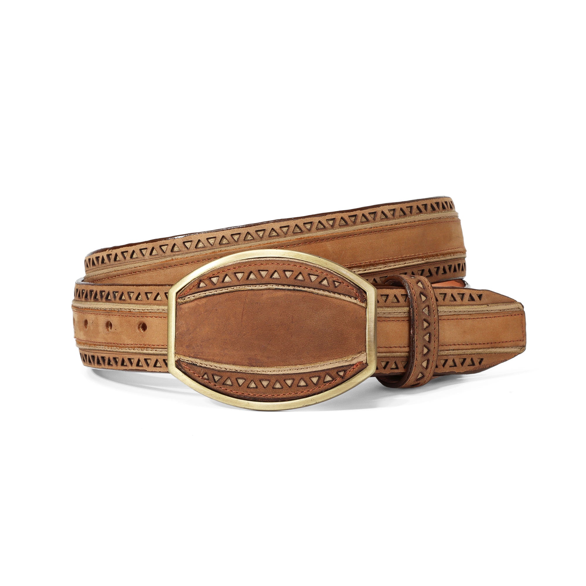 Los Altos Laser Crazy Tan Belt