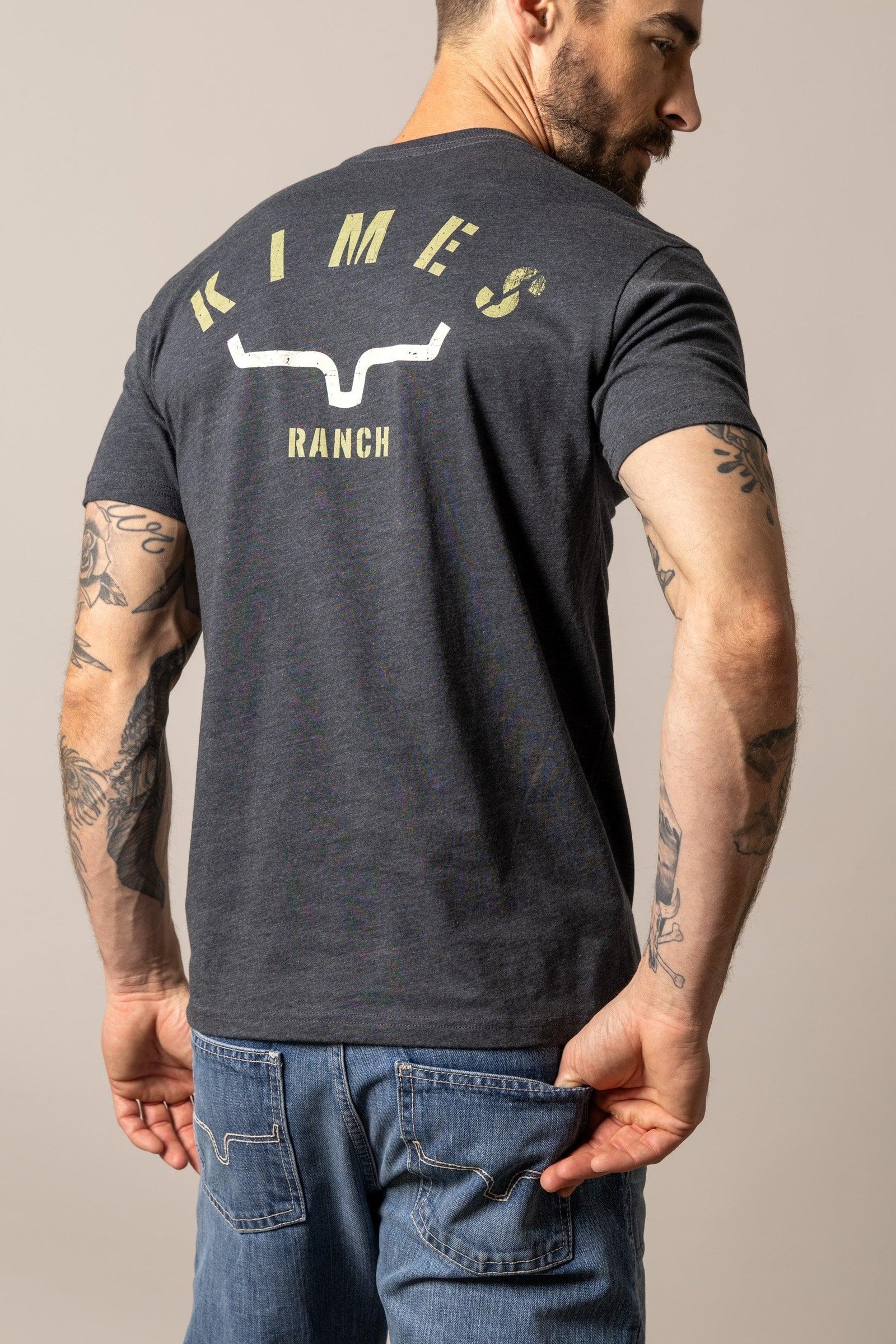 Kimes Ranch Cut Through Charcoal T-Shirt