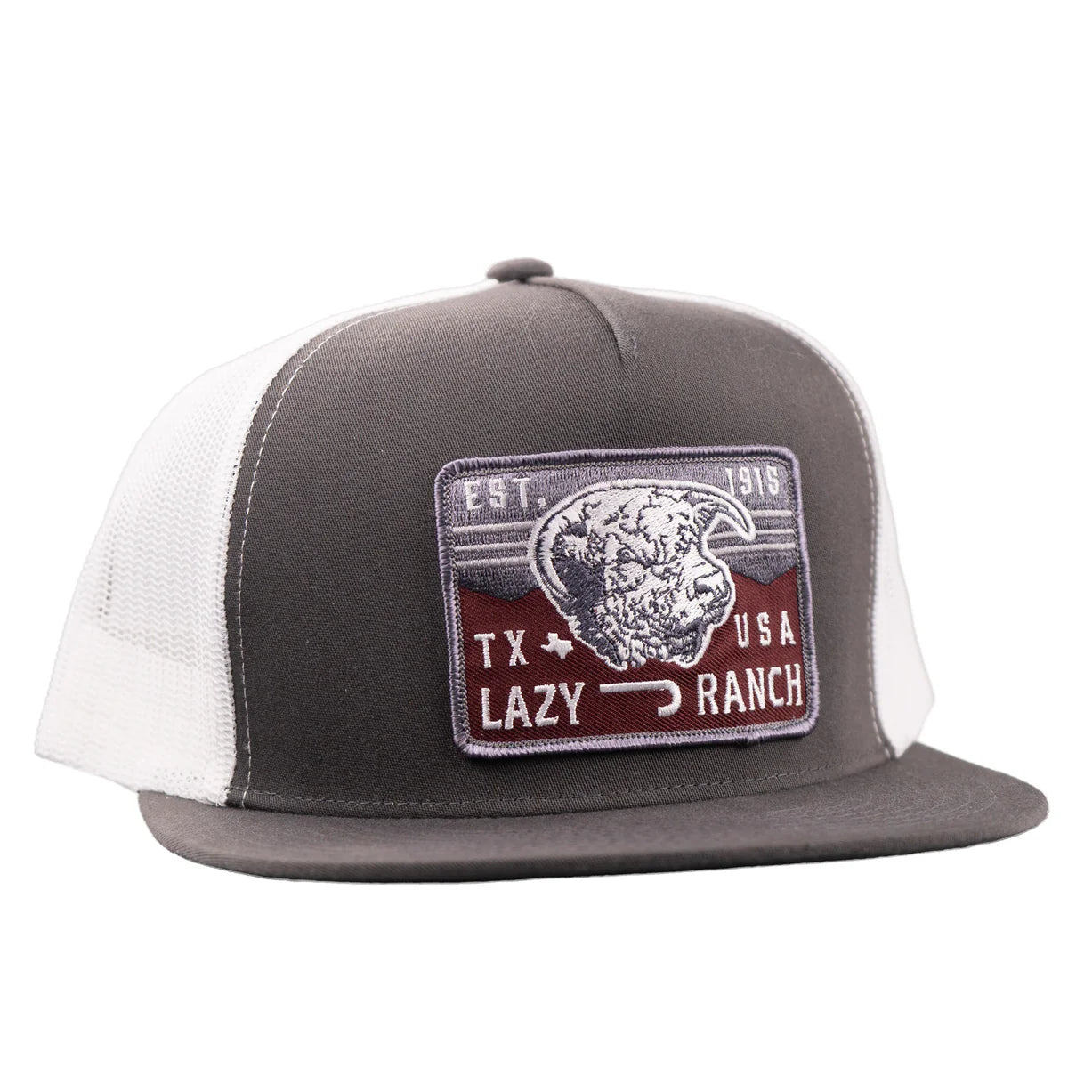 Lazy J Ranch Grey & White Red Rock Classic Five Panel Trucker Cap