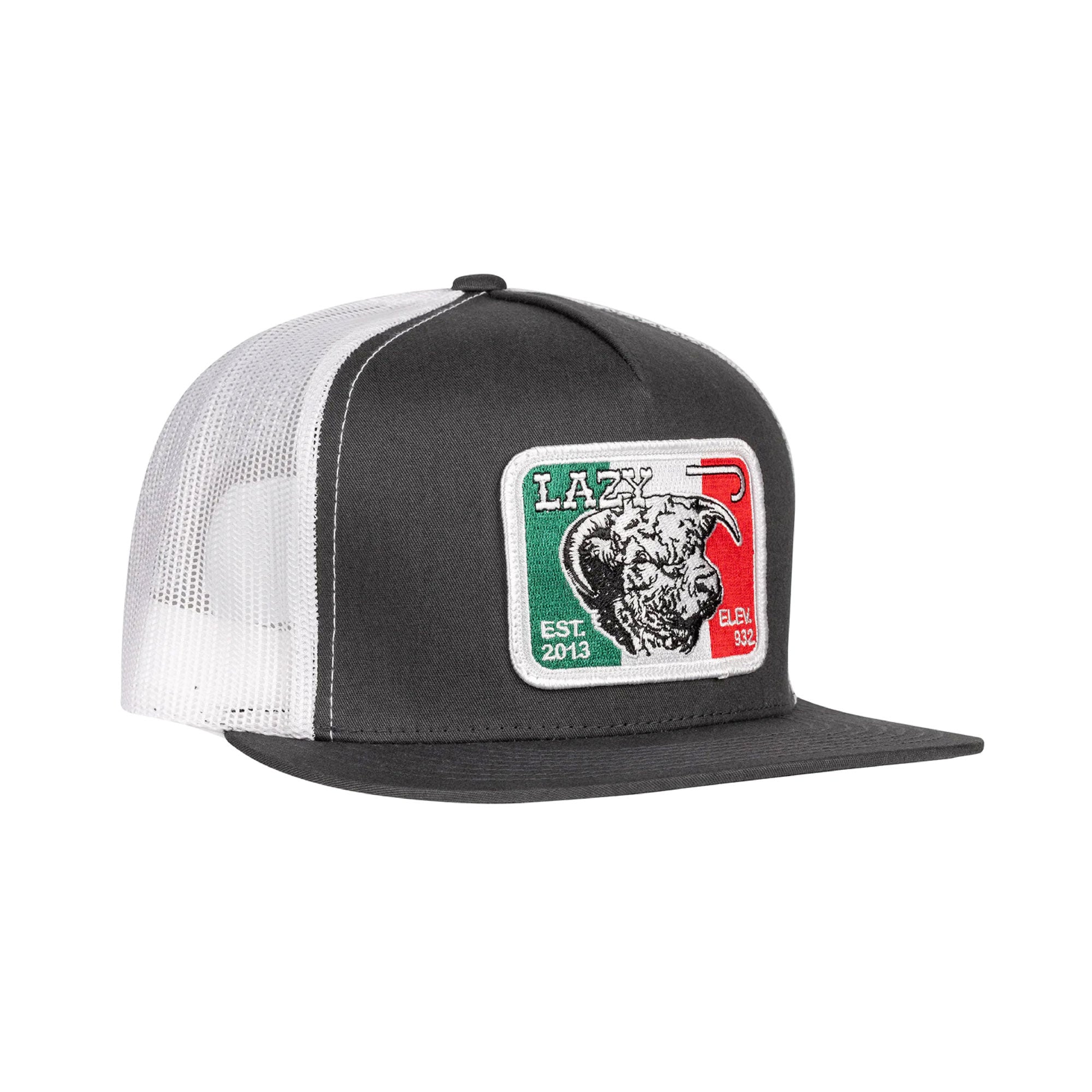 Lazy J Ranch Wear Grey & White Mexico Bull Patch Cap