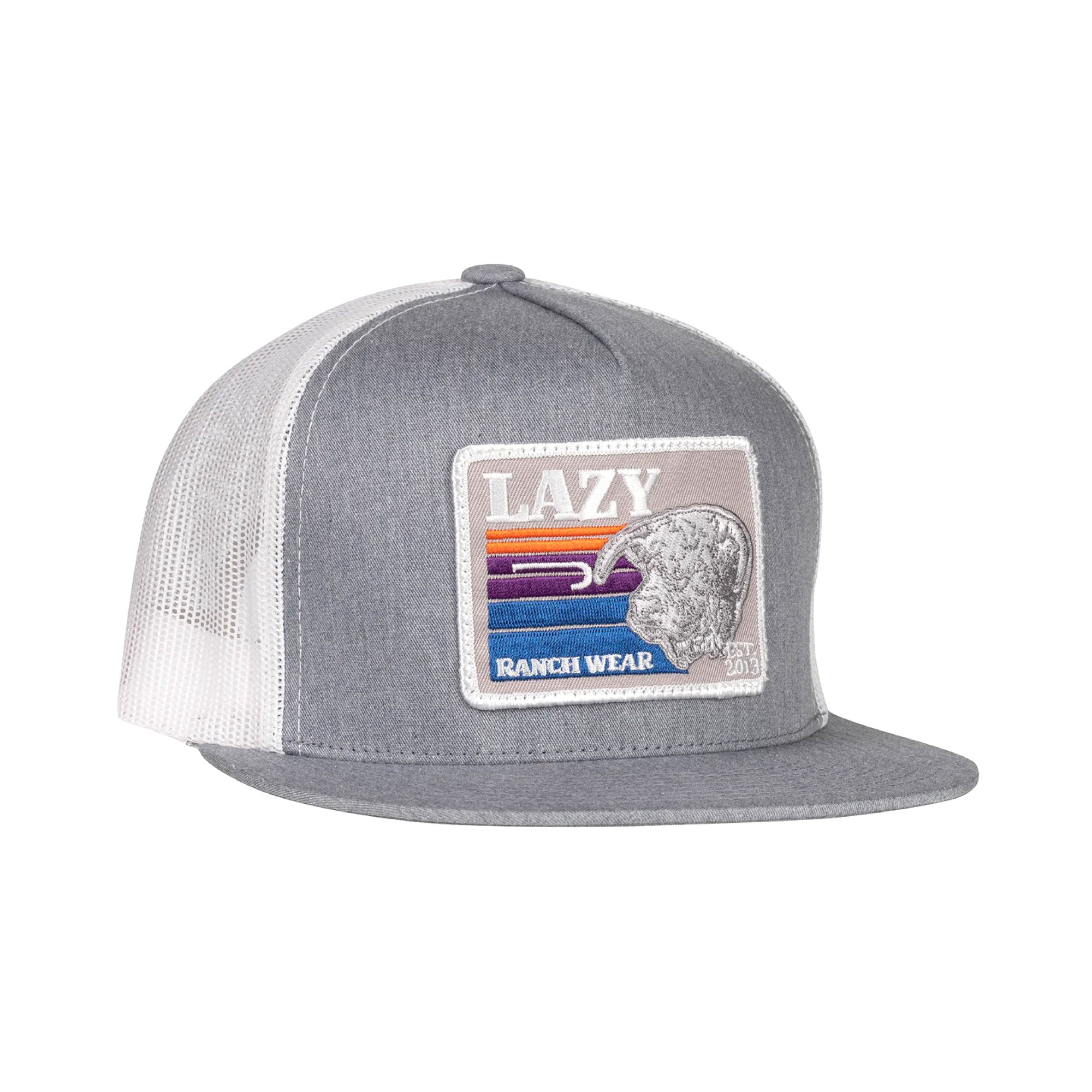 Lazy J Ranch Wear Grey & White 4" Sunset Bull Cap