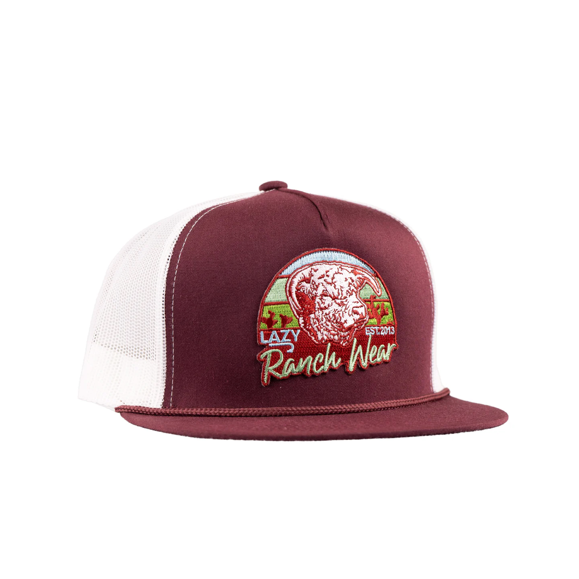 Lazy J Ranch Maroon & White Prickly Pear Cap
