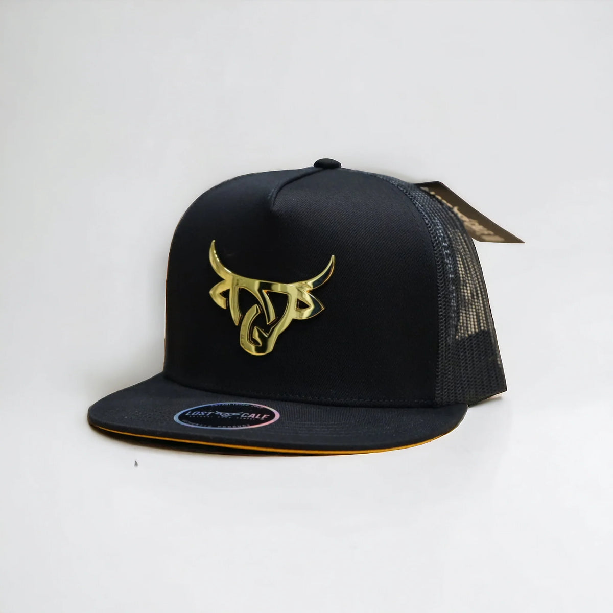 Lost Calf Black Iron Gold Flat Bill Trucker Cap