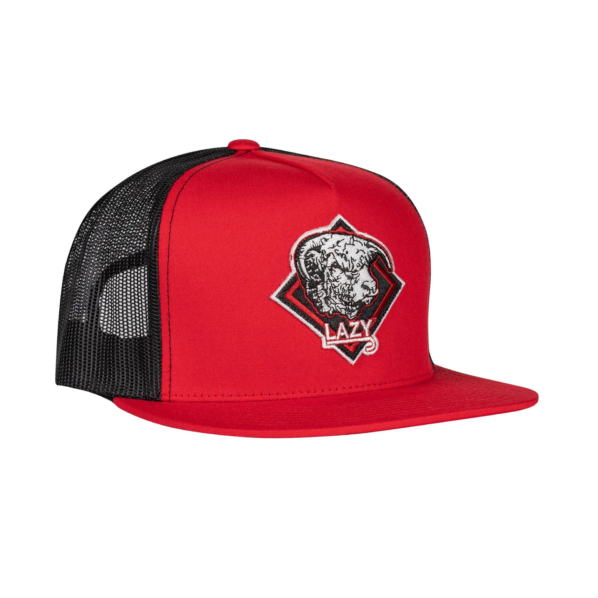 Lazy J Ranch Wear Red & Black Diamond Hereford Patch Cap