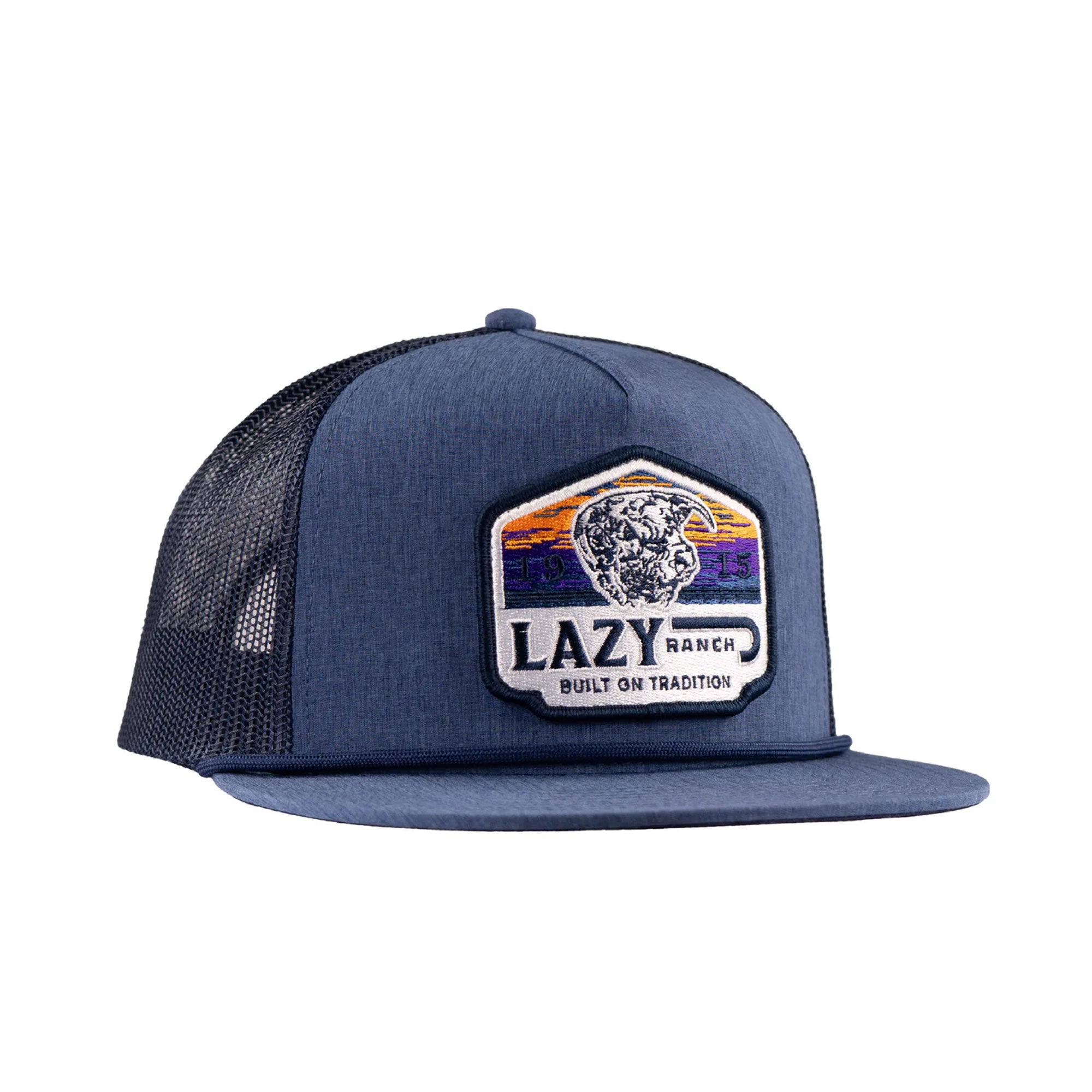 Lazy J Ranch Navy Bull Wagon Classic Rope Trucker Cap