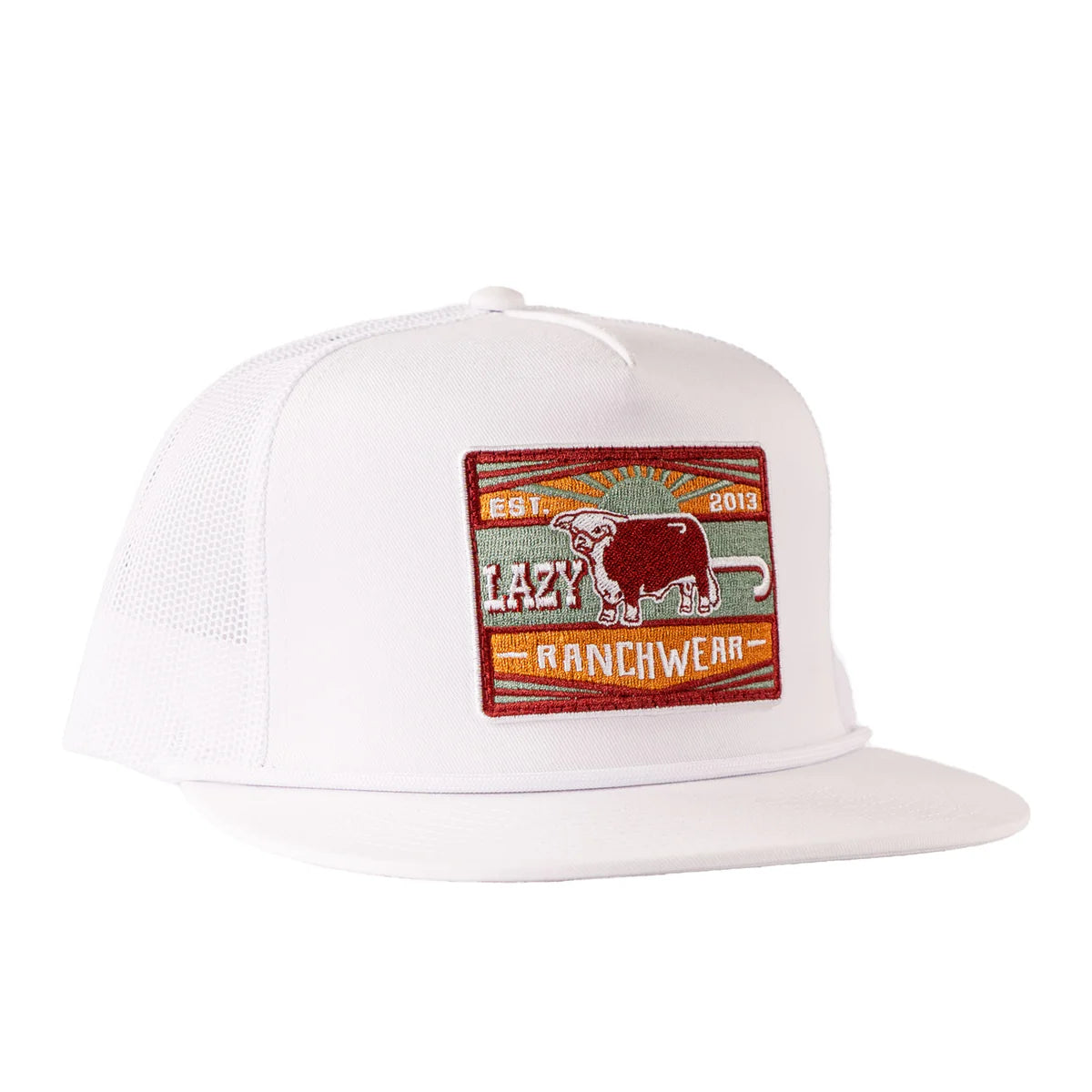 Lazy J Ranch White Maroon Smokeless Classic Rope Trucker Cap