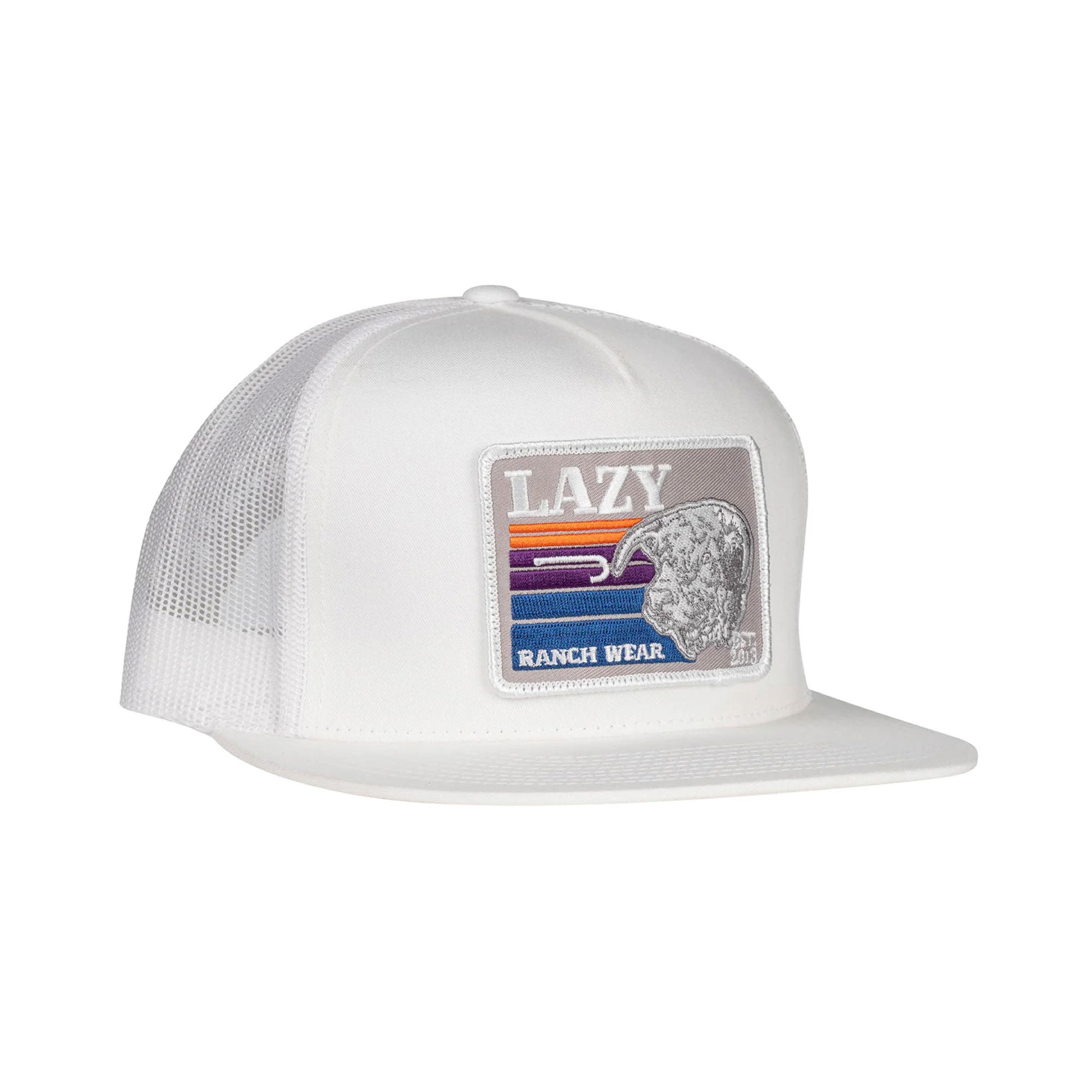 Lazy J Ranch Wear White 4" Sunset Bull Cap