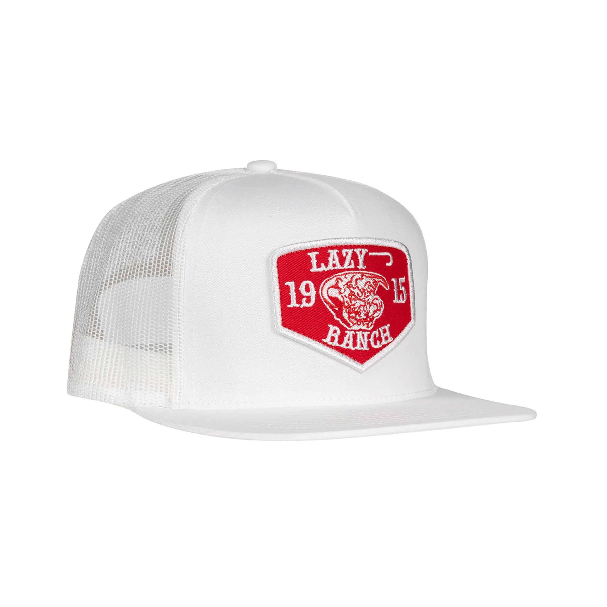 Lazy J Ranch Wear White Red Ranch Patch Cap