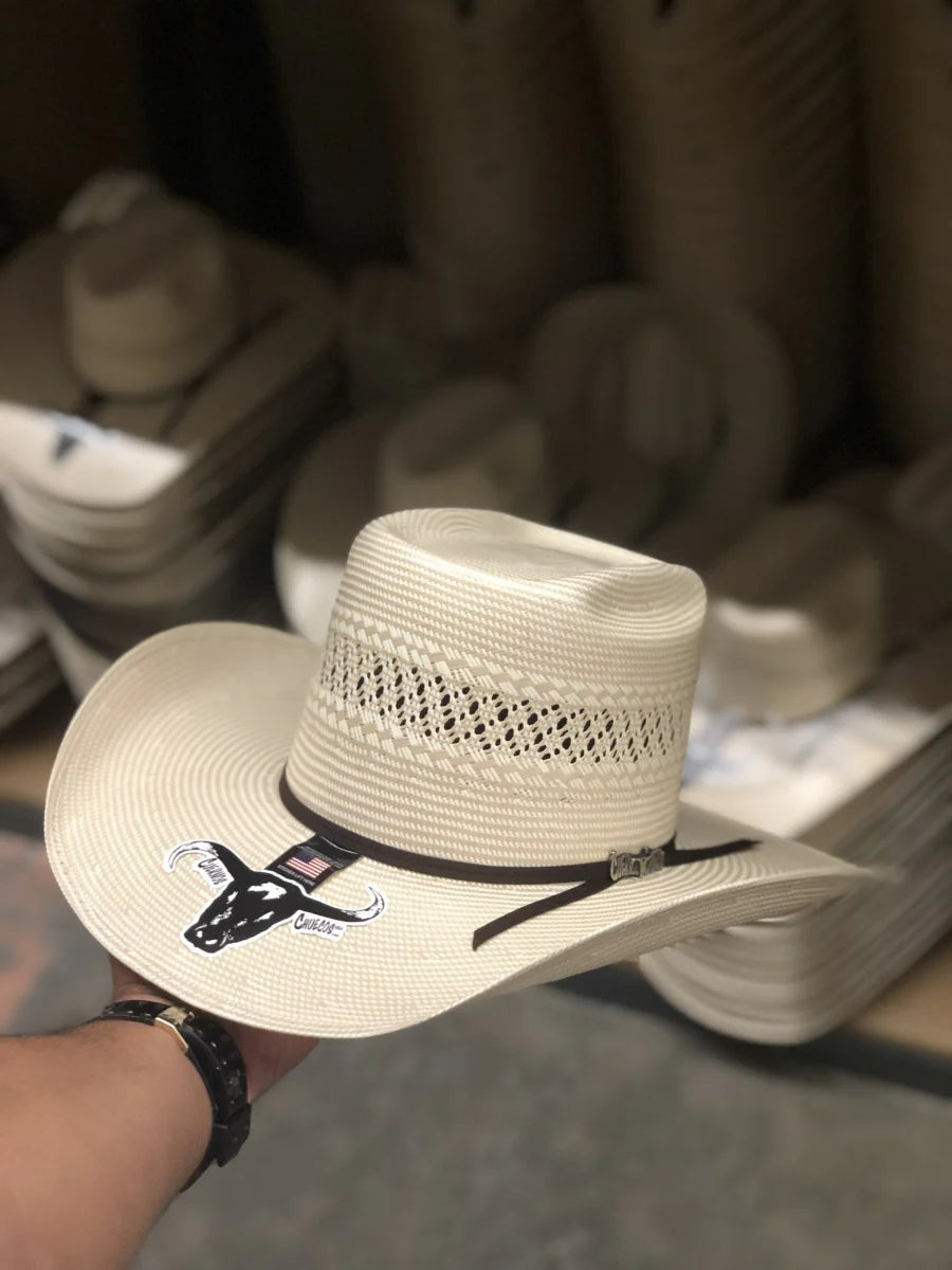 Cuernos Chuecos 100X Vakera 2 Tone Straw Hat