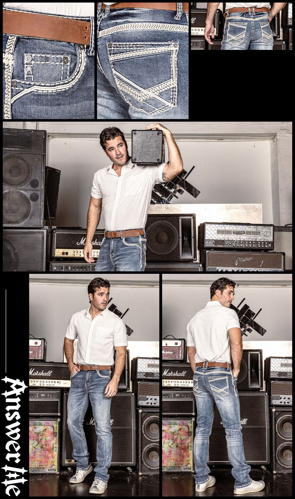 Answer Me Light Wash Embroidered Slim Straight Jean