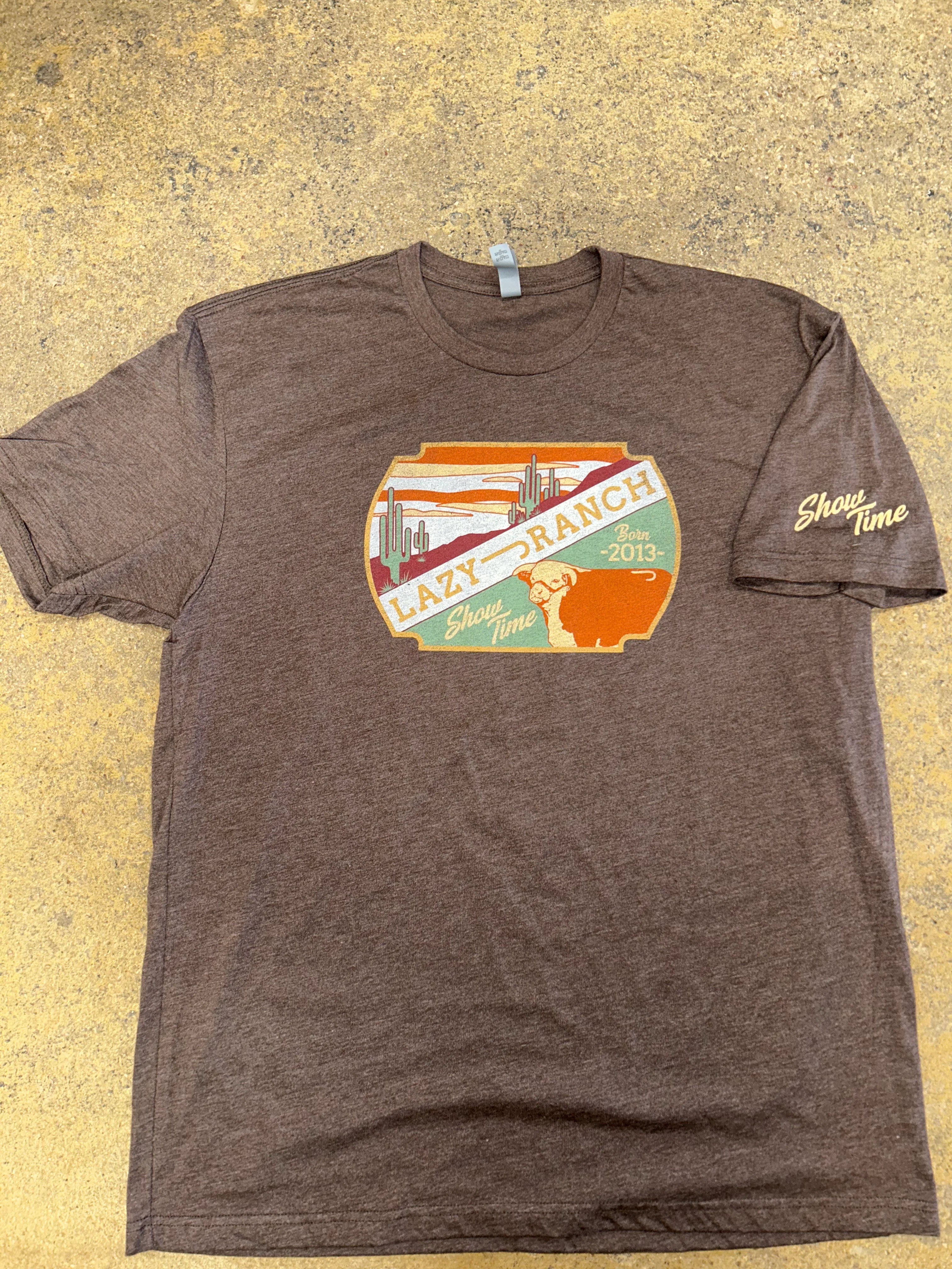 Lazy J Ranch Wear Brown Showtime Short Sleeve T-Shirt