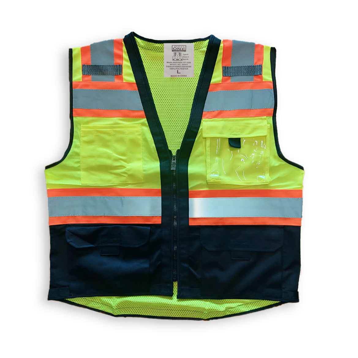 Pro One Safety Yellow & Black Bottom High Visibility Vest