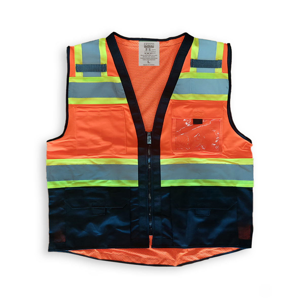 Pro One Safety Orange & Black Bottom High Visibility Vest