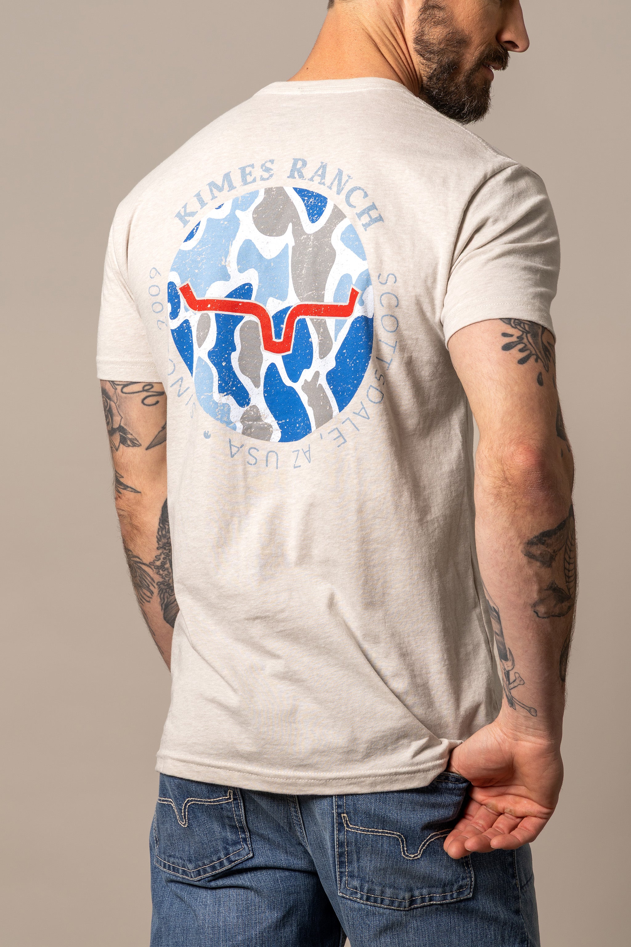 Kimes Ranch Circular Duck Camo Sand T-Shirt