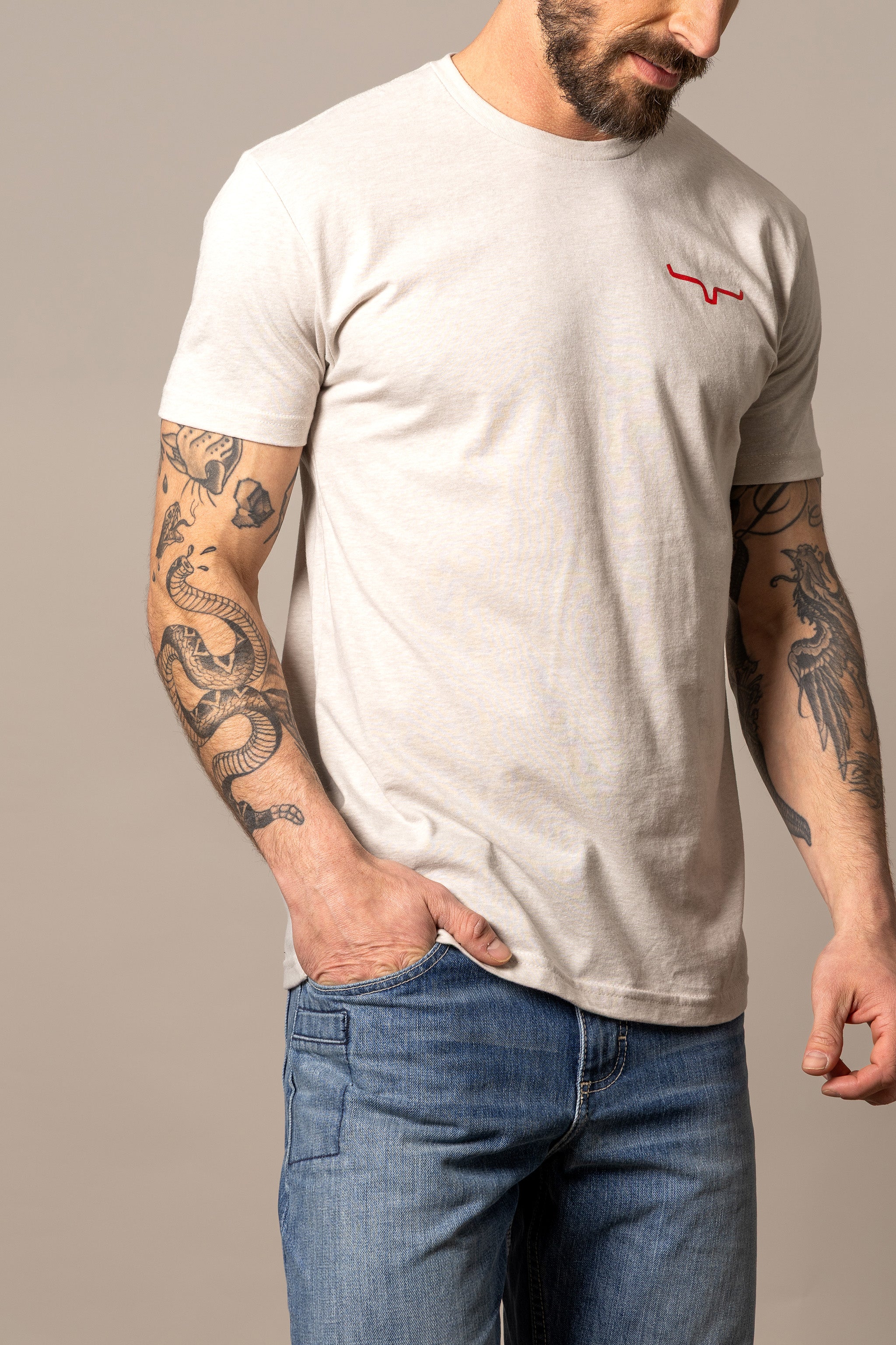 Kimes Ranch Circular Duck Camo Sand T-Shirt