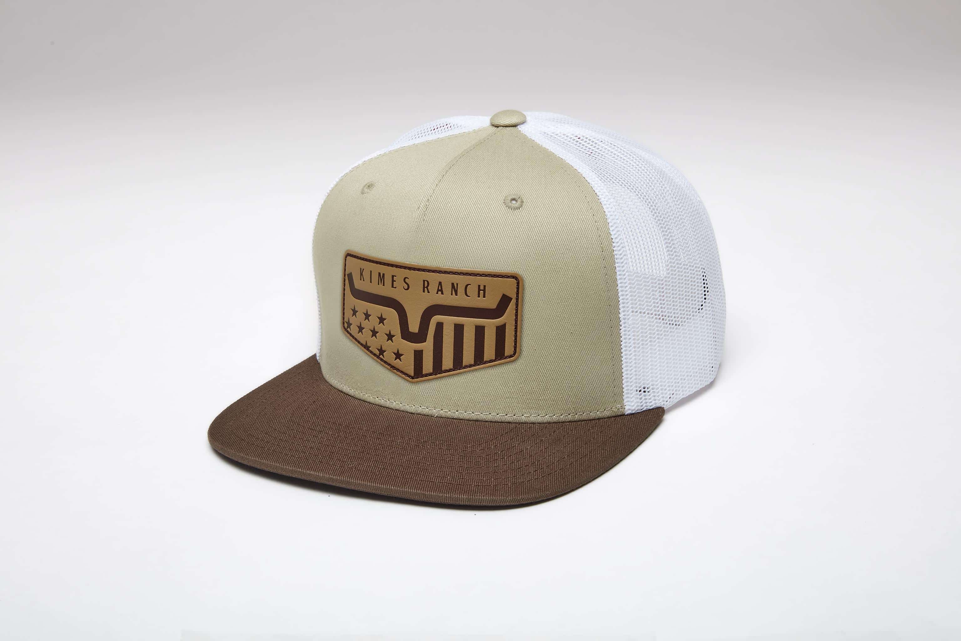 Kimes Ranch Khaki & White Spangled Trucker Cap
