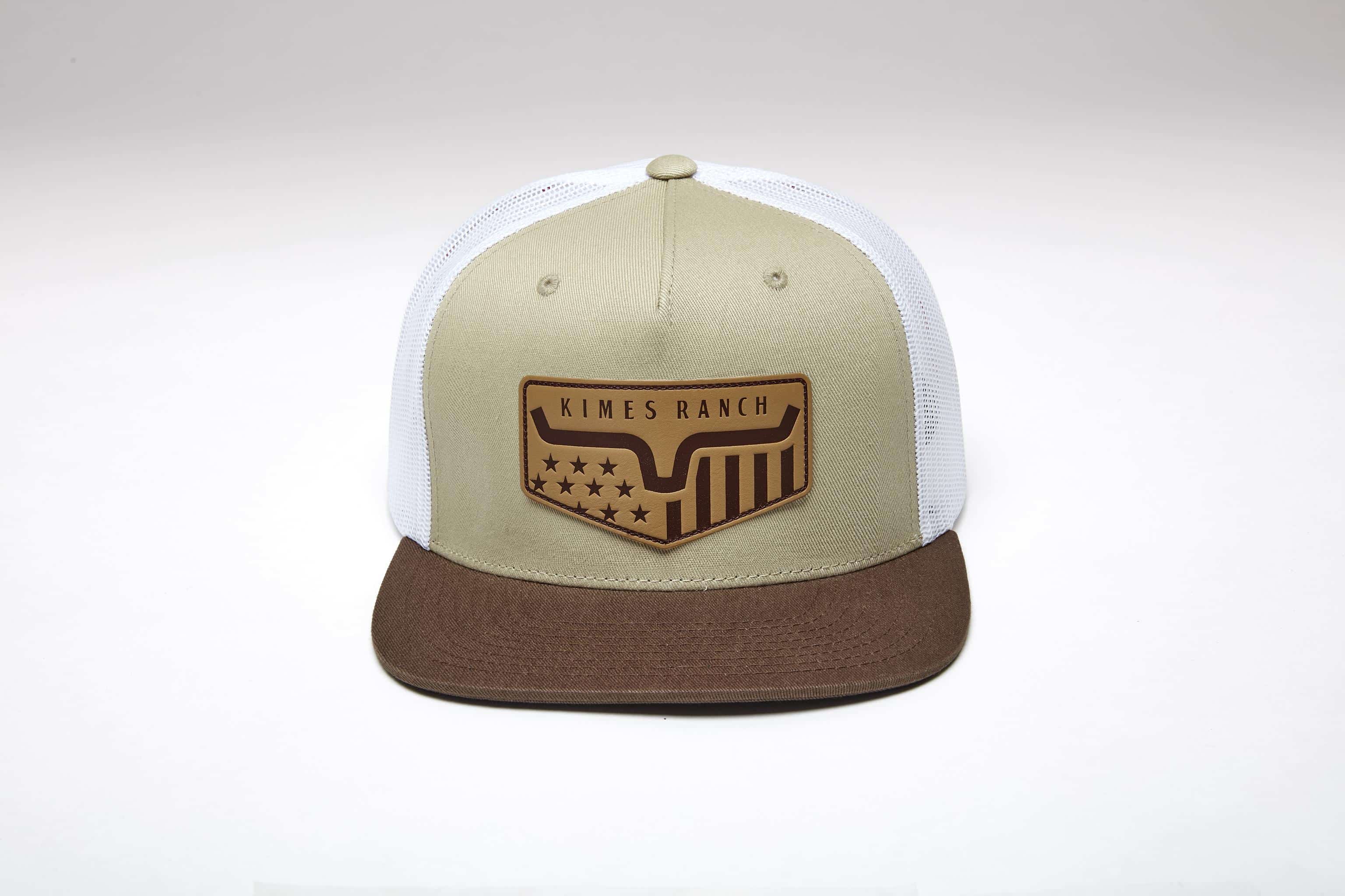 Kimes Ranch Khaki & White Spangled Trucker Cap