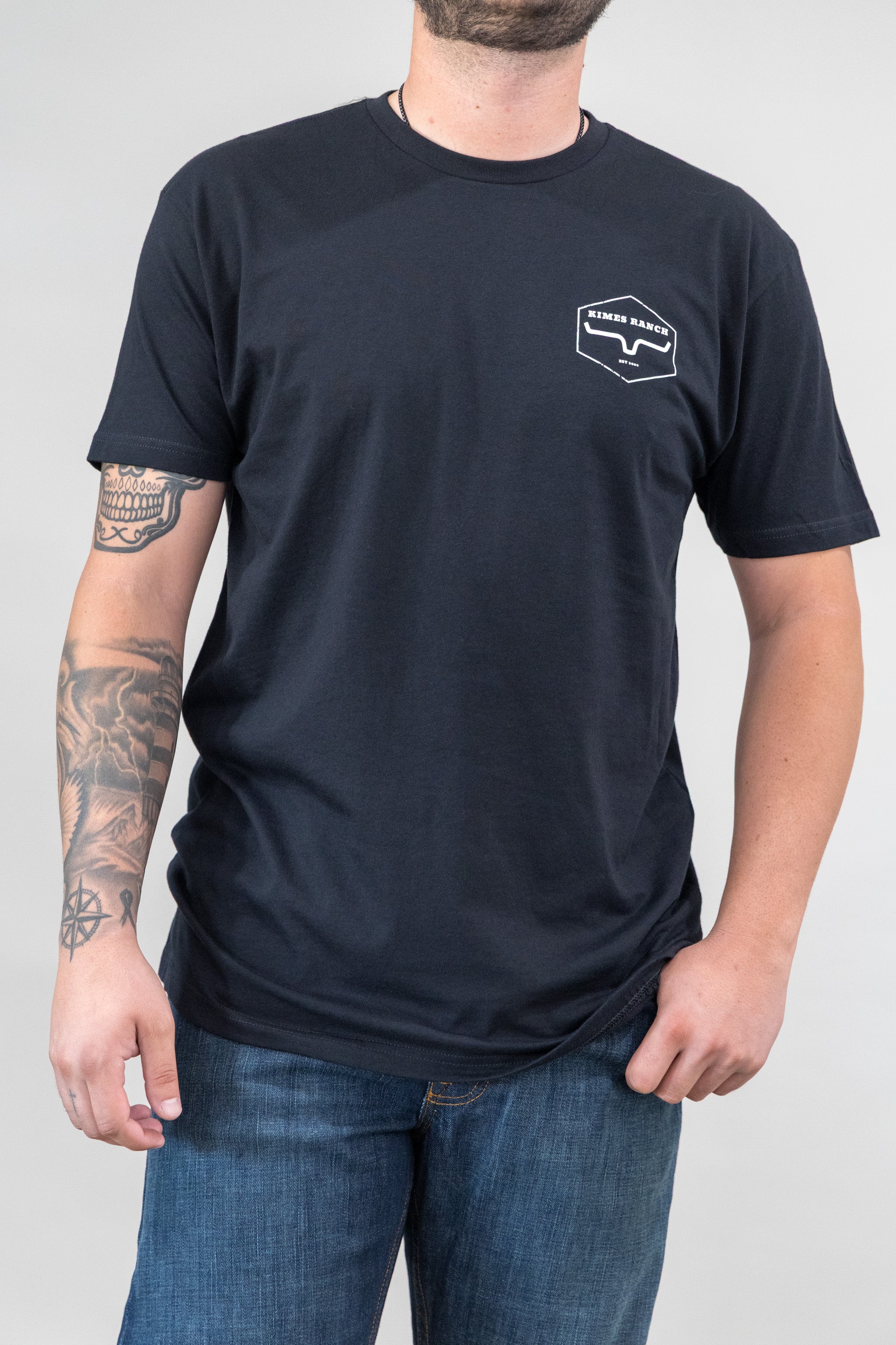 Kimes Ranch Black Wooden Hex T-Shirt