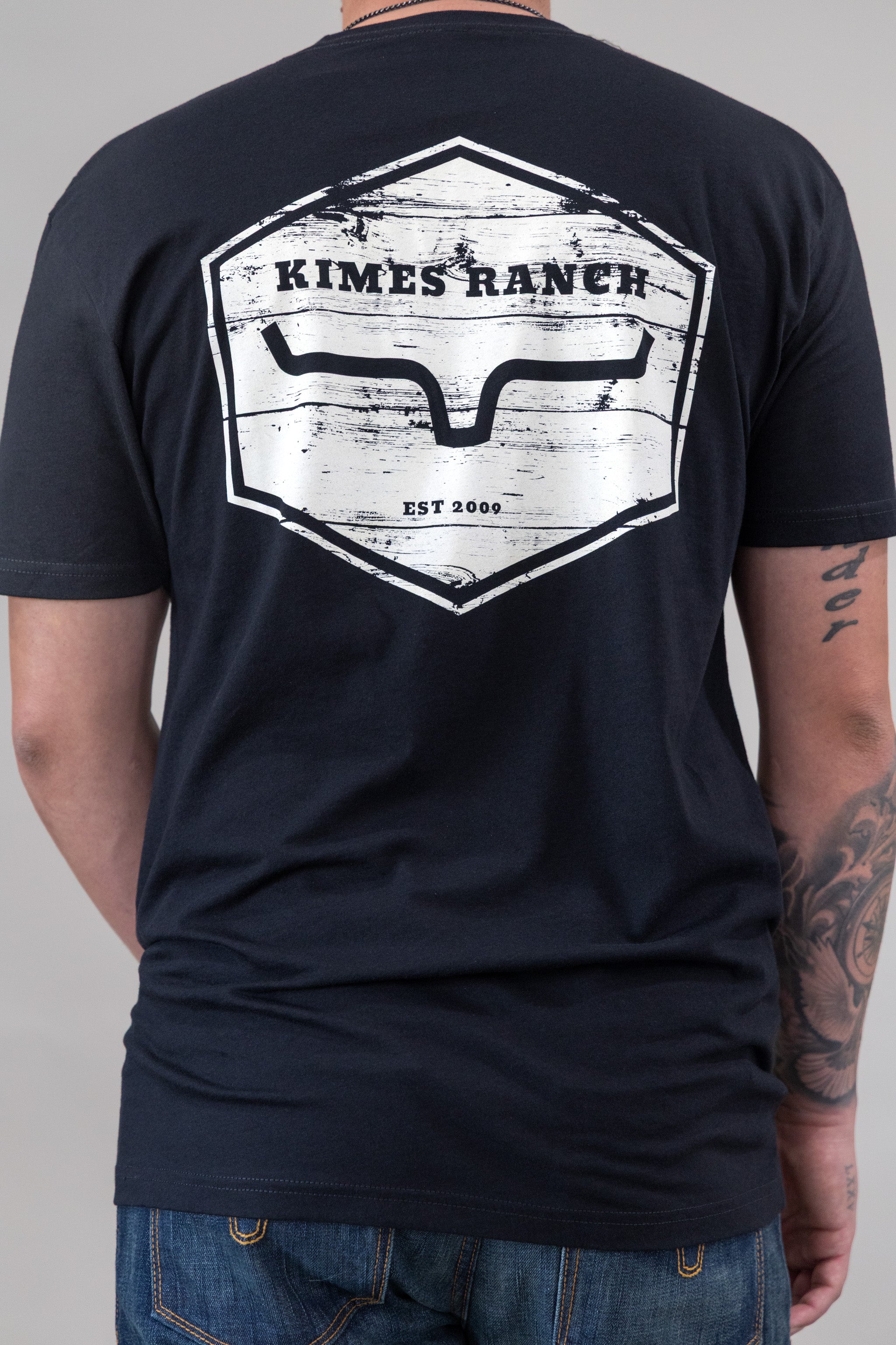 Kimes Ranch Black Wooden Hex T-Shirt