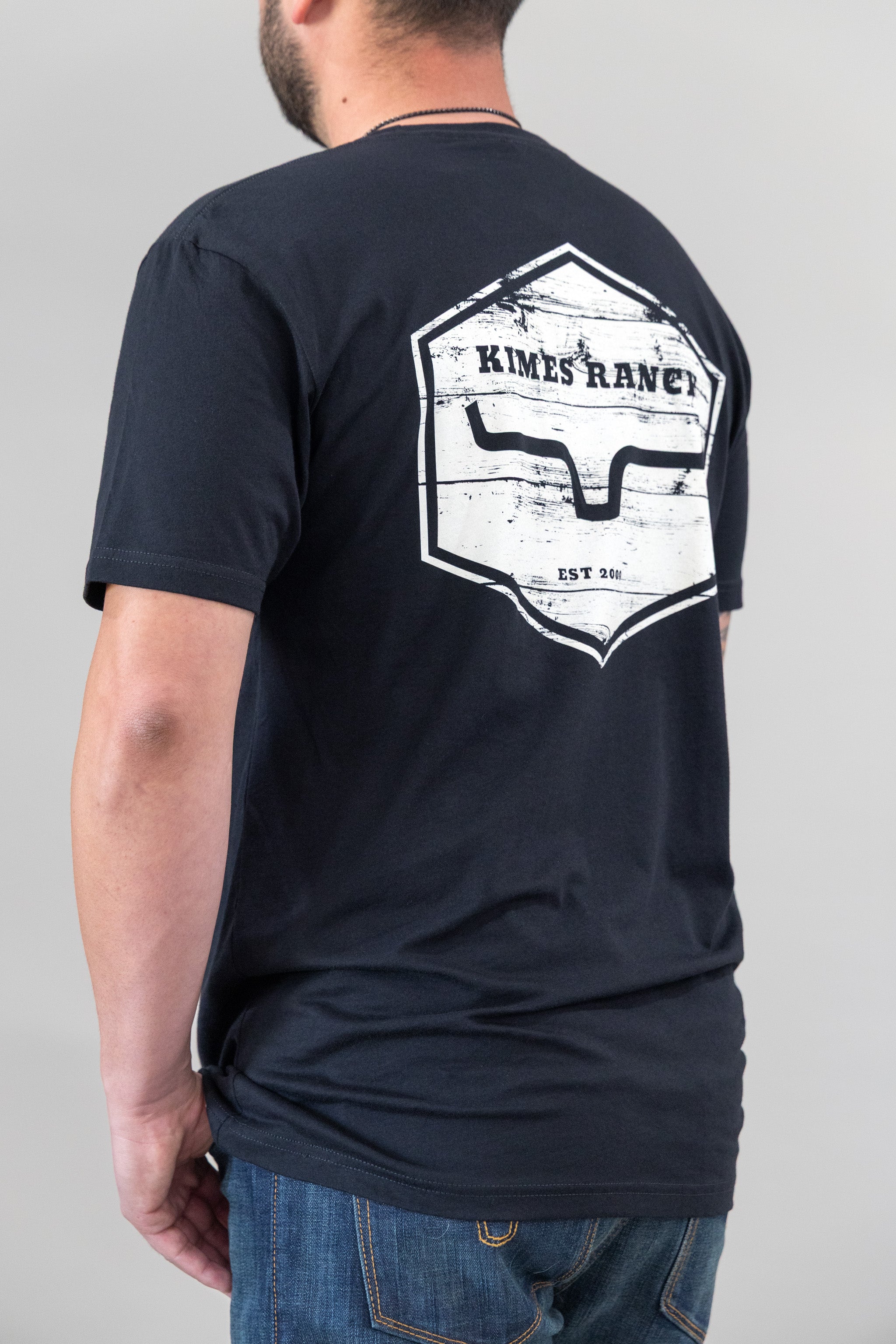 Kimes Ranch Black Wooden Hex T-Shirt