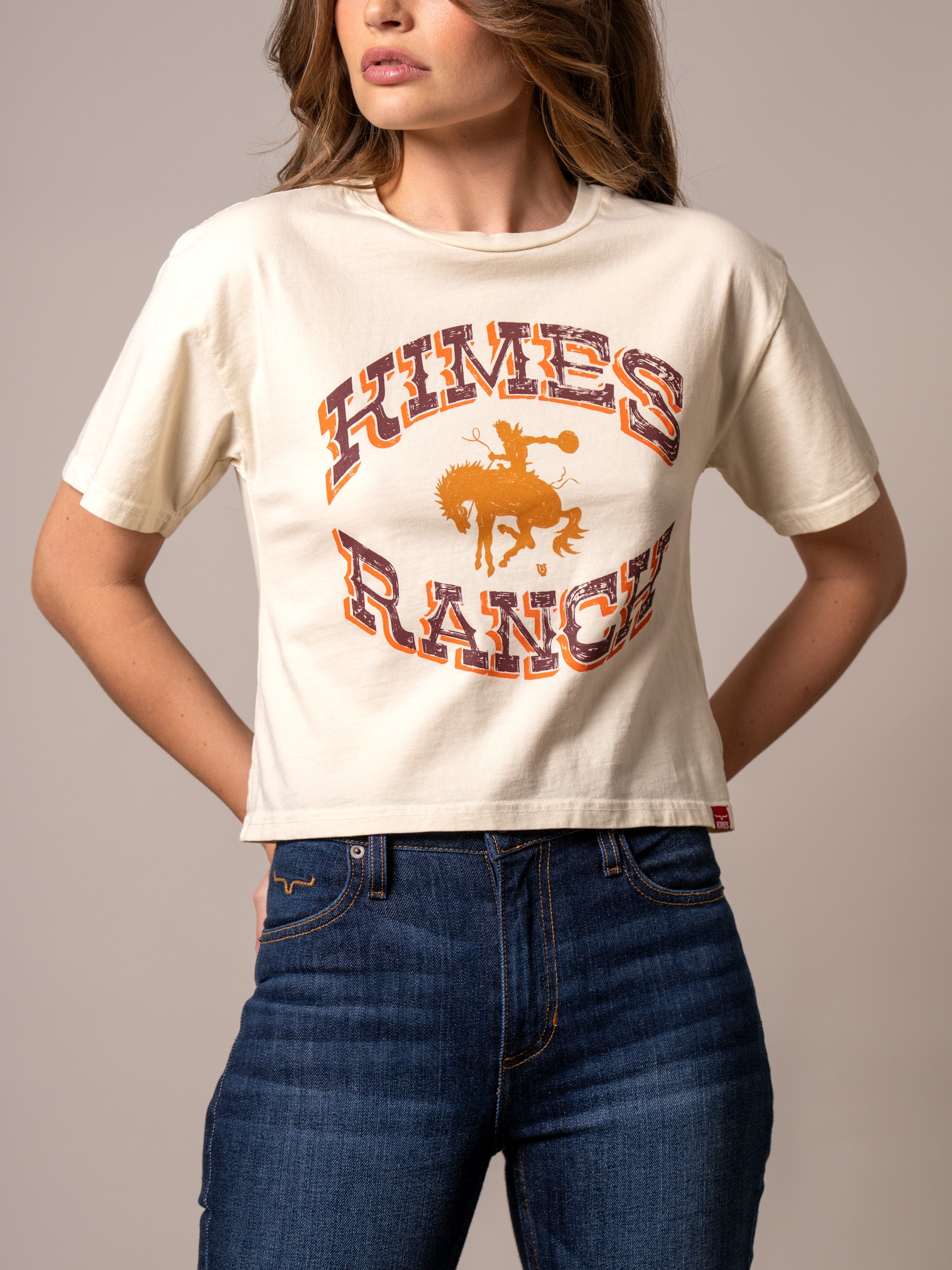 Kimes Ranch Women's Ivory Lucky B Bucking T-Shirt