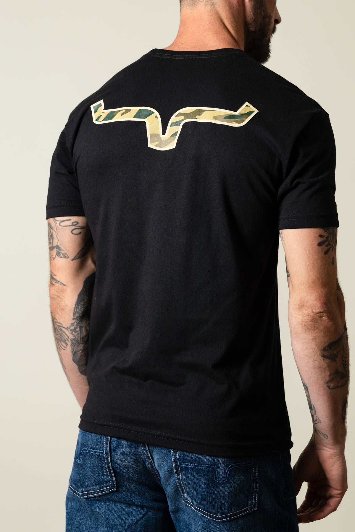 Kimes Ranch Black Camo Back T-Shirt
