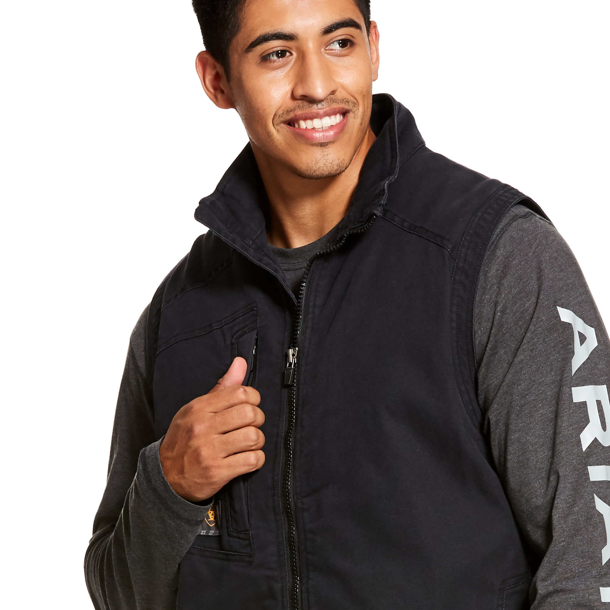 Ariat Black Rebar Washed DuraCanvas Insulated Vest