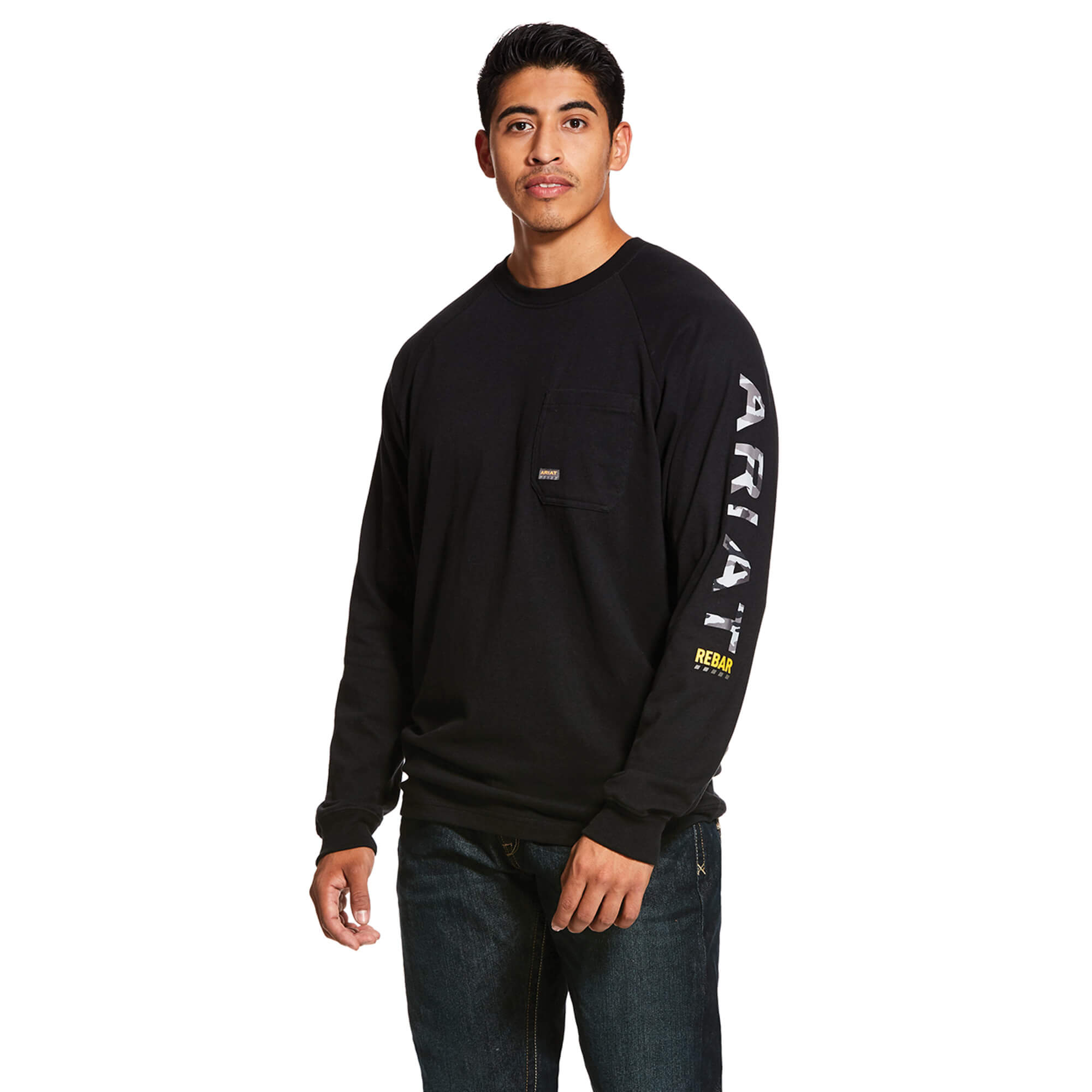 Ariat Black Rebar Cotton Strong Long Sleeve T-Shirt
