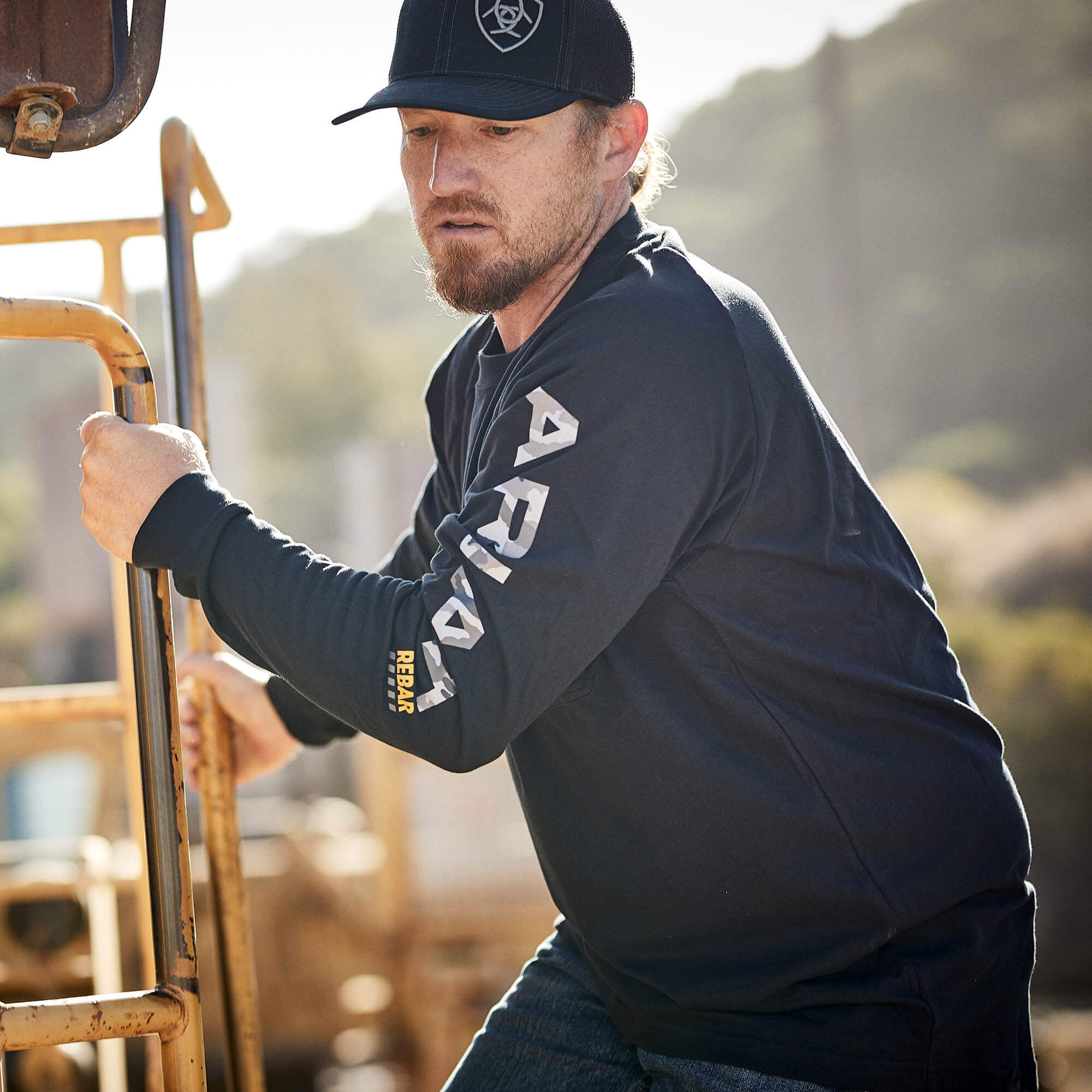 Ariat Black Rebar Cotton Strong Long Sleeve T-Shirt