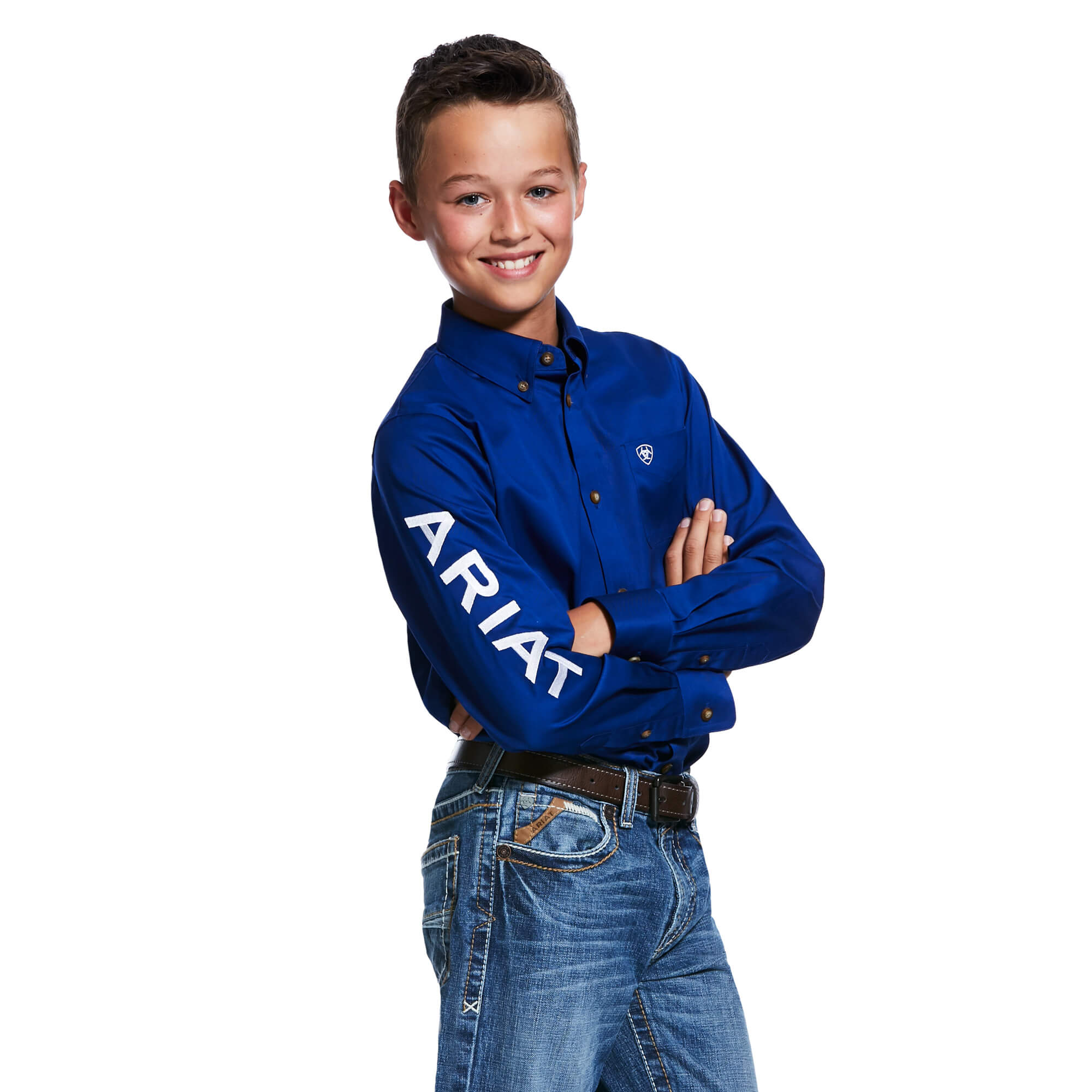 Ariat Kids' Ultramarine Team Logo Twill Classic Fit Shirt