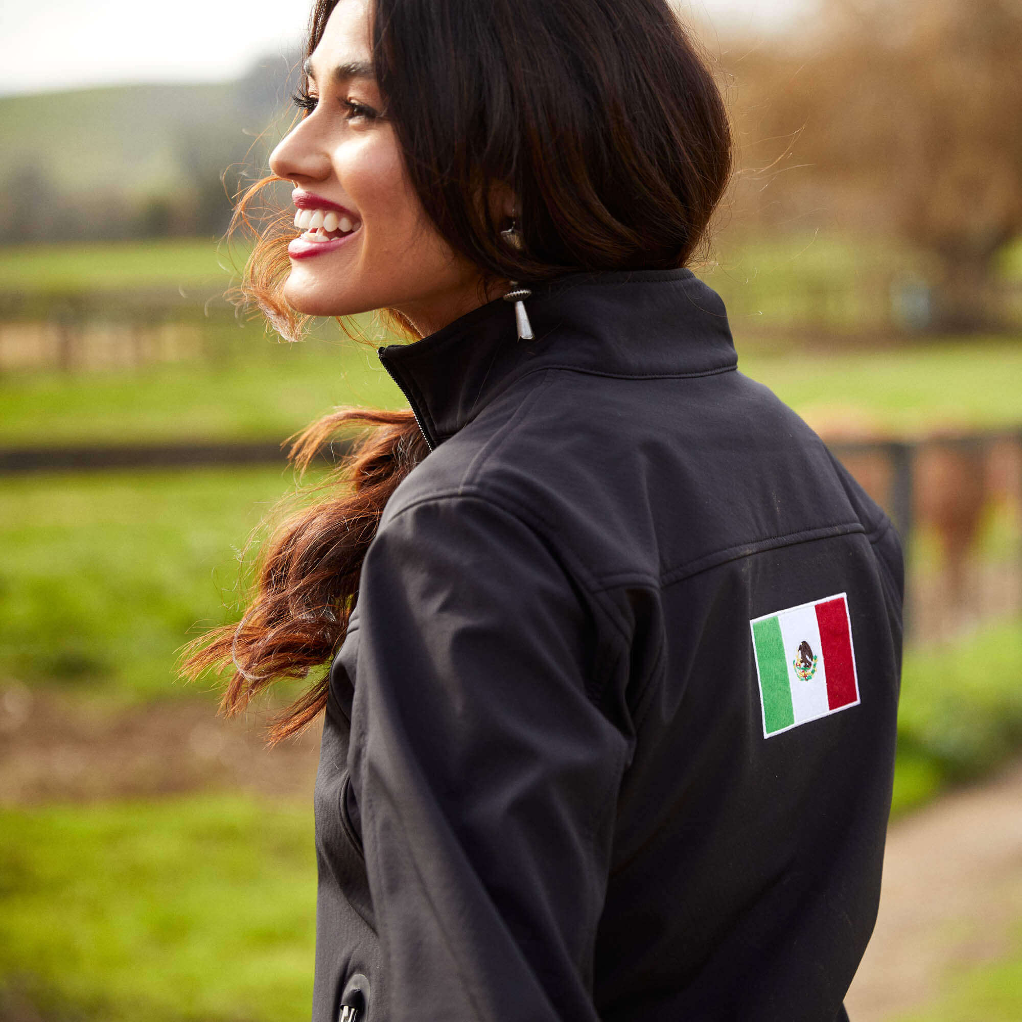 Ariat Women's Black Classic Team Softshell MEXICO Jacket