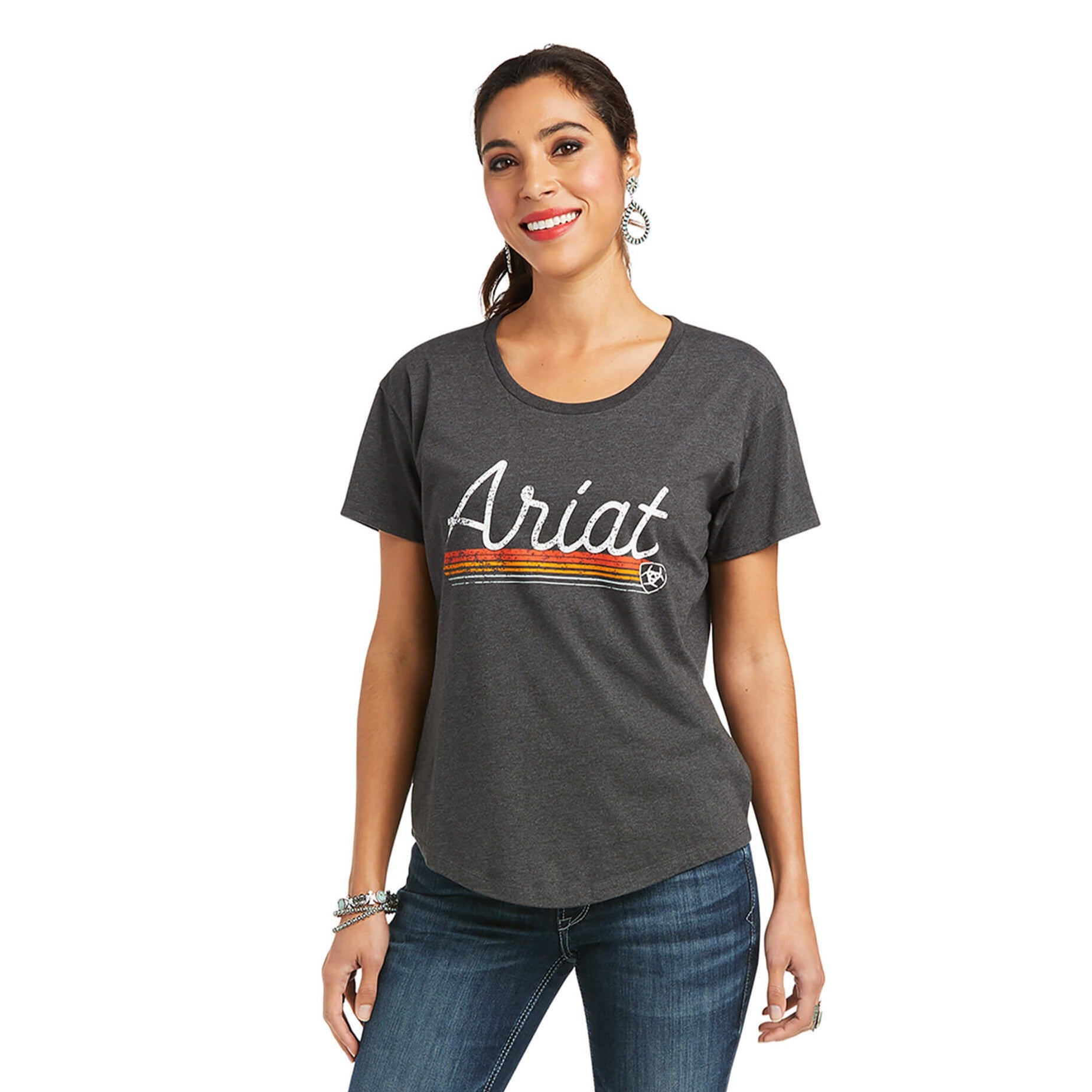 Ariat Women's Charcoal Underline Script Tee