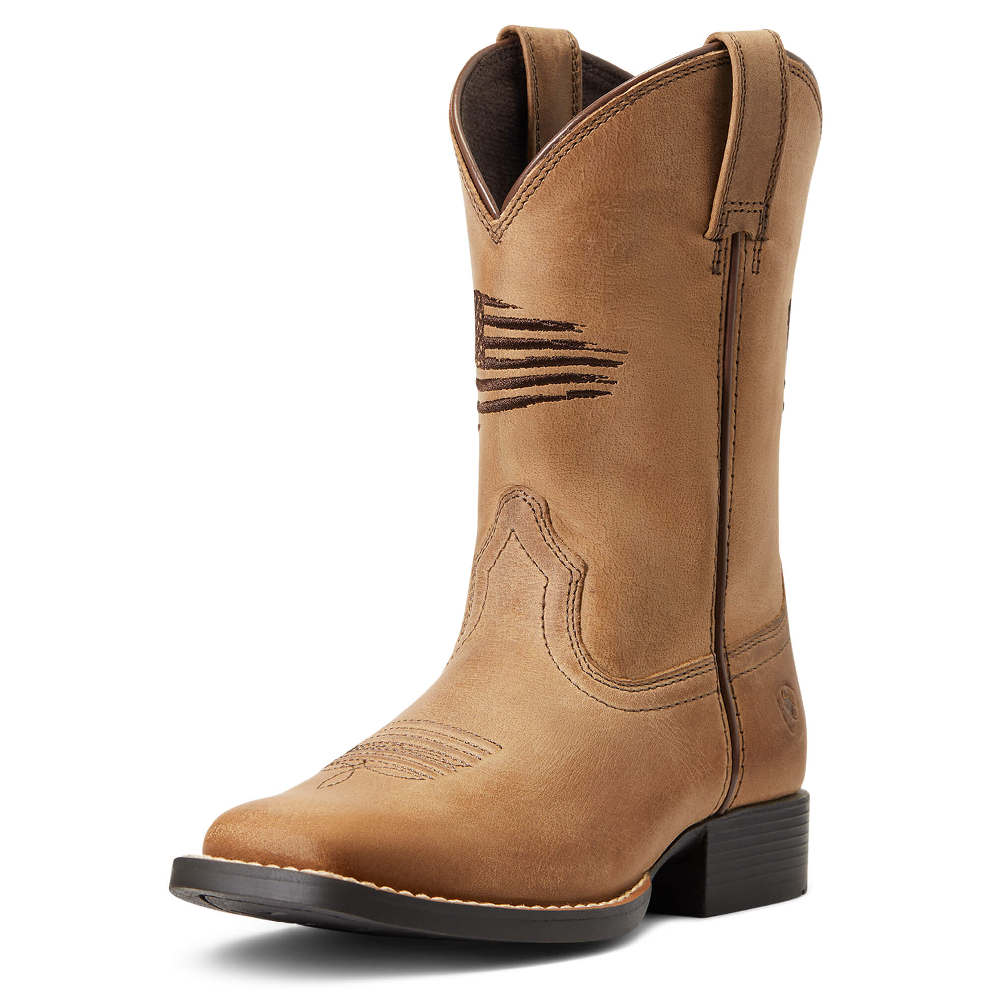 Ariat Youth Homestead Brown Patriot II Western Boot