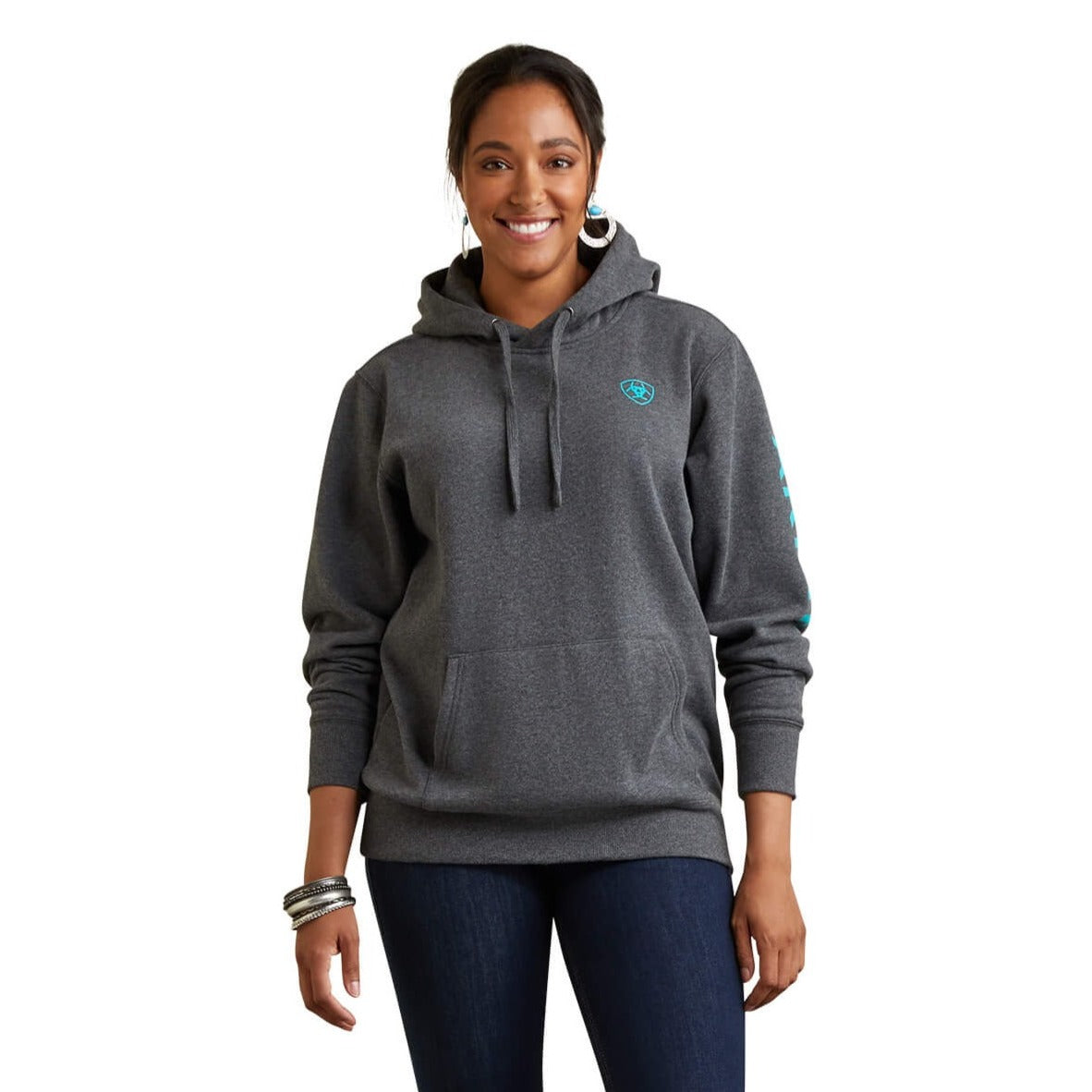 Ariat Women's Charcoal Heather Logo Hoodie