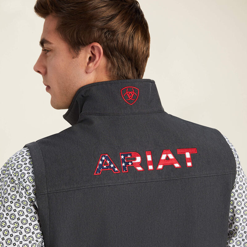 Ariat Charcoal Americana Logo 2.0 Softshell Vest