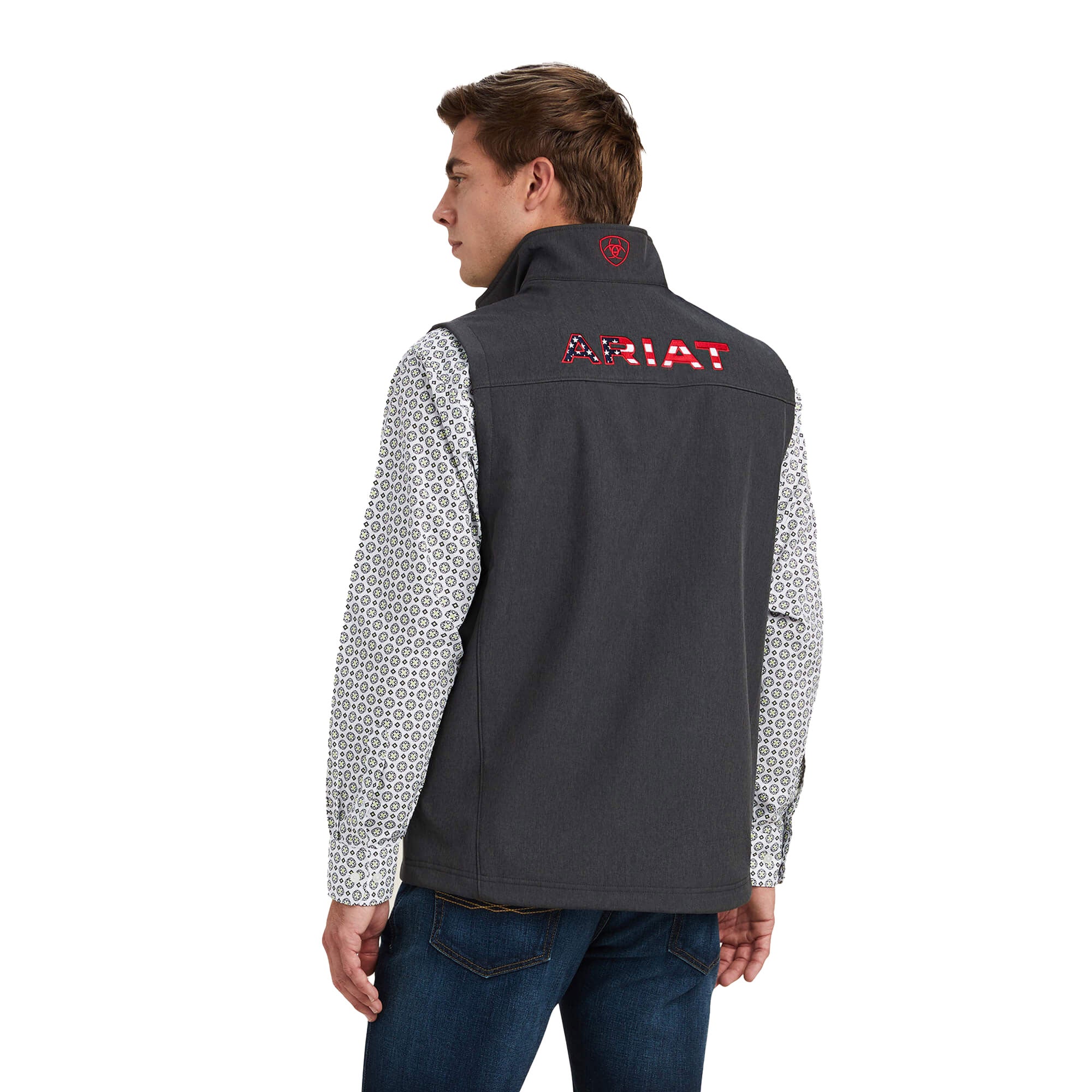 Ariat Charcoal Americana Logo 2.0 Softshell Vest