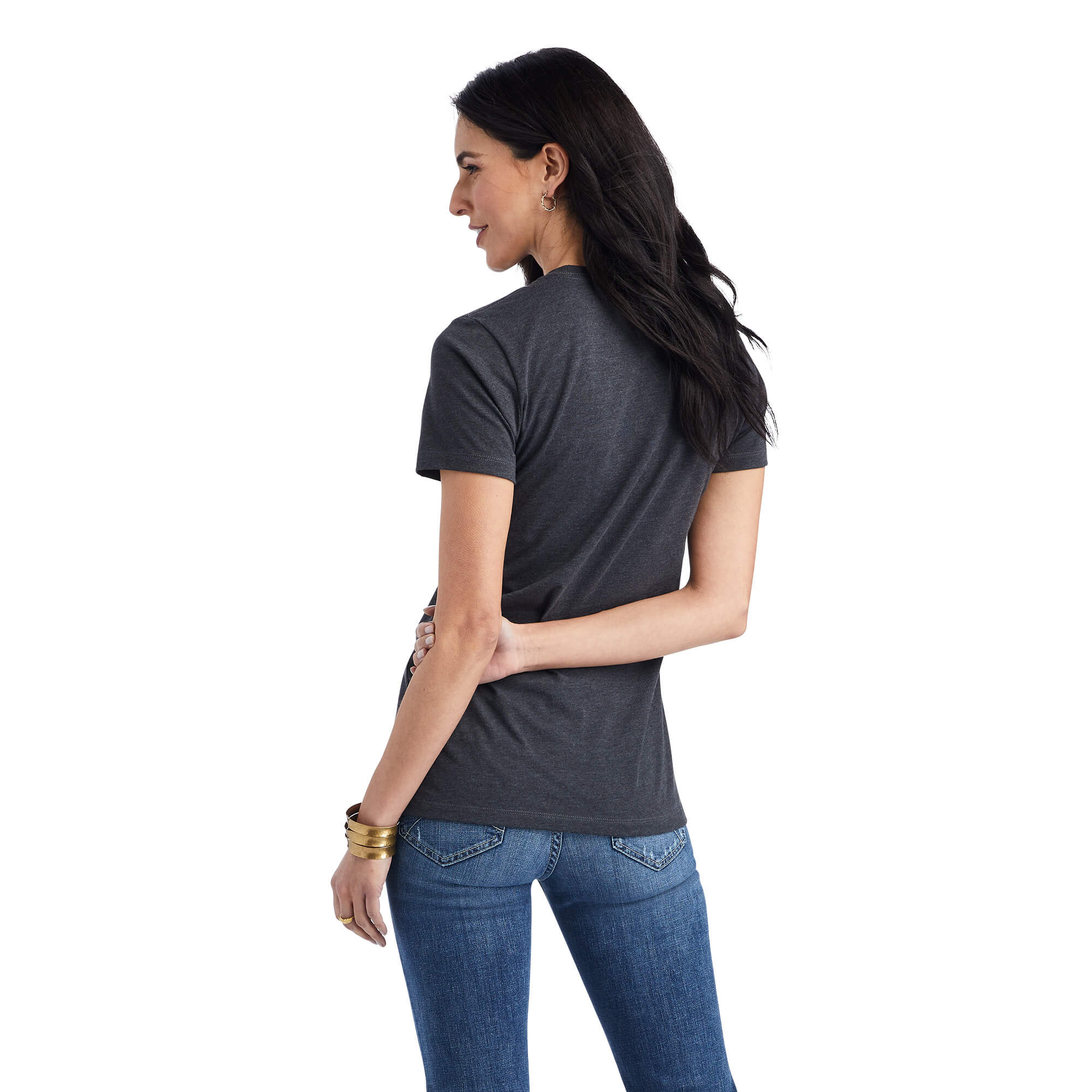 Ariat Women's Charcoal Heather Wheat Script Tee