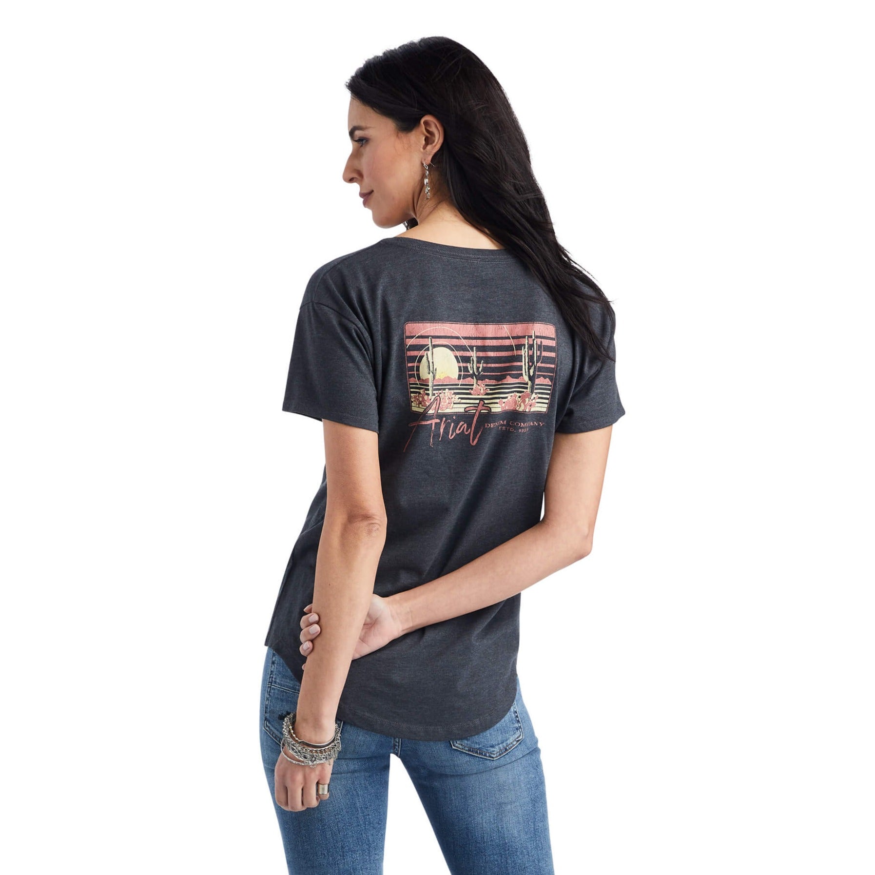 Ariat Women's Charcoal Heather Sunset Lockup Tee