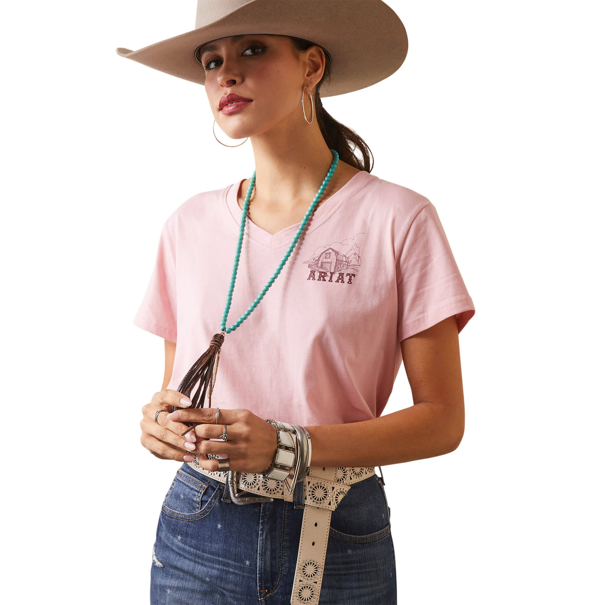 Ariat Women's Coral Blush REAL Grazin Tee