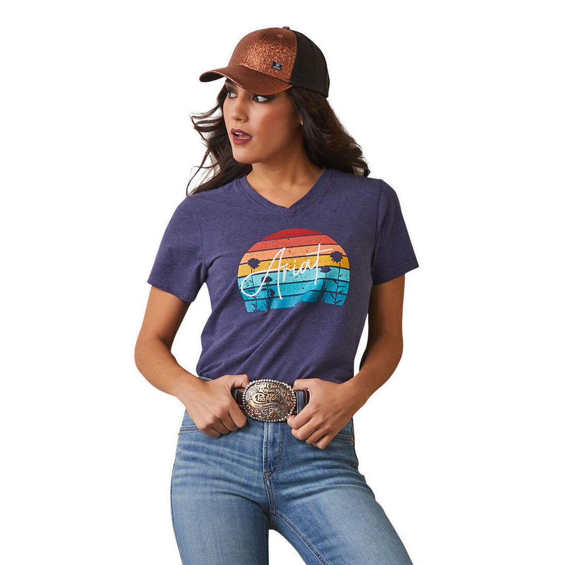 Ariat Women's REAL Navy Heather Horizon T-Shirt