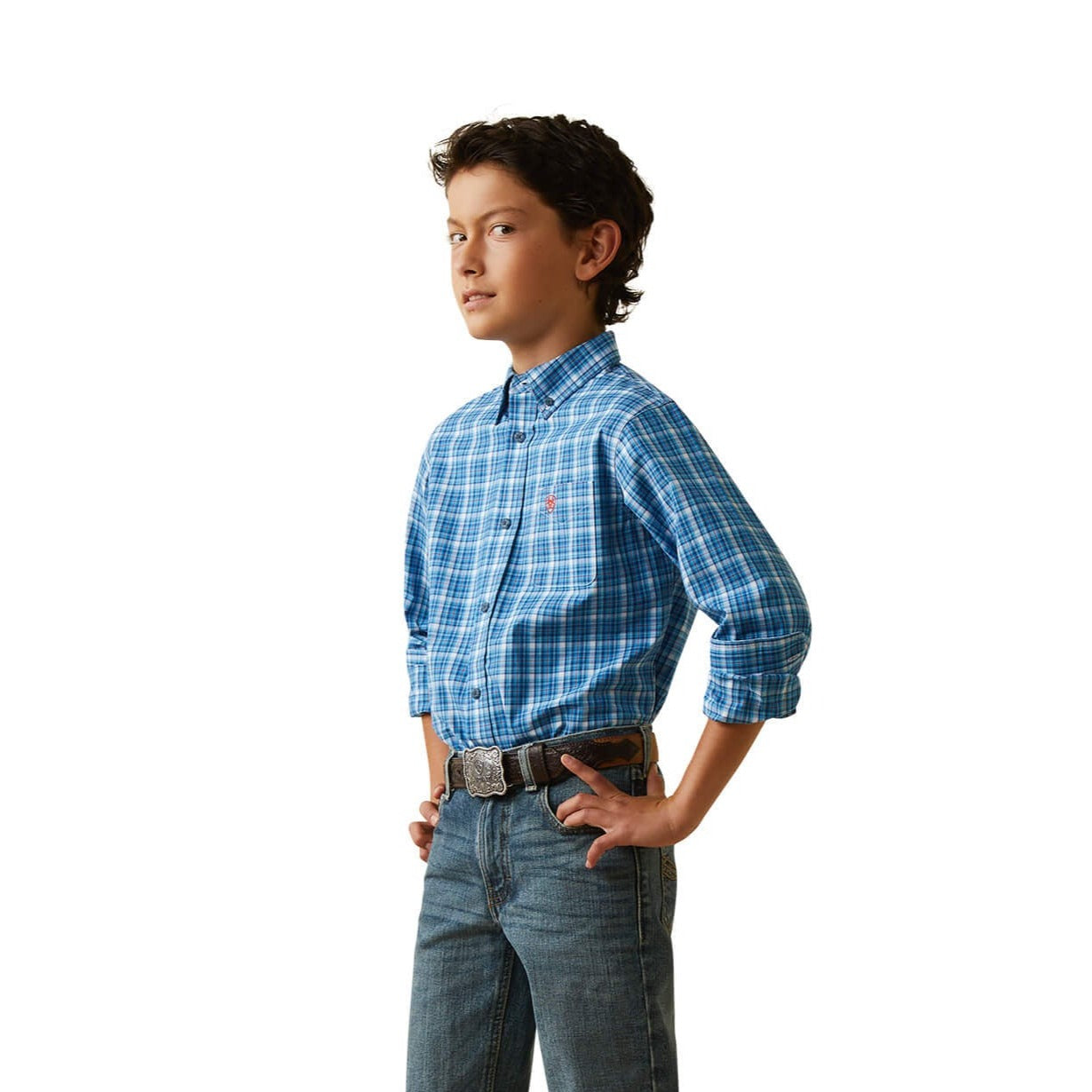 Ariat Kids' Light Blue Pro Series Leyton Classic Fit Shirt